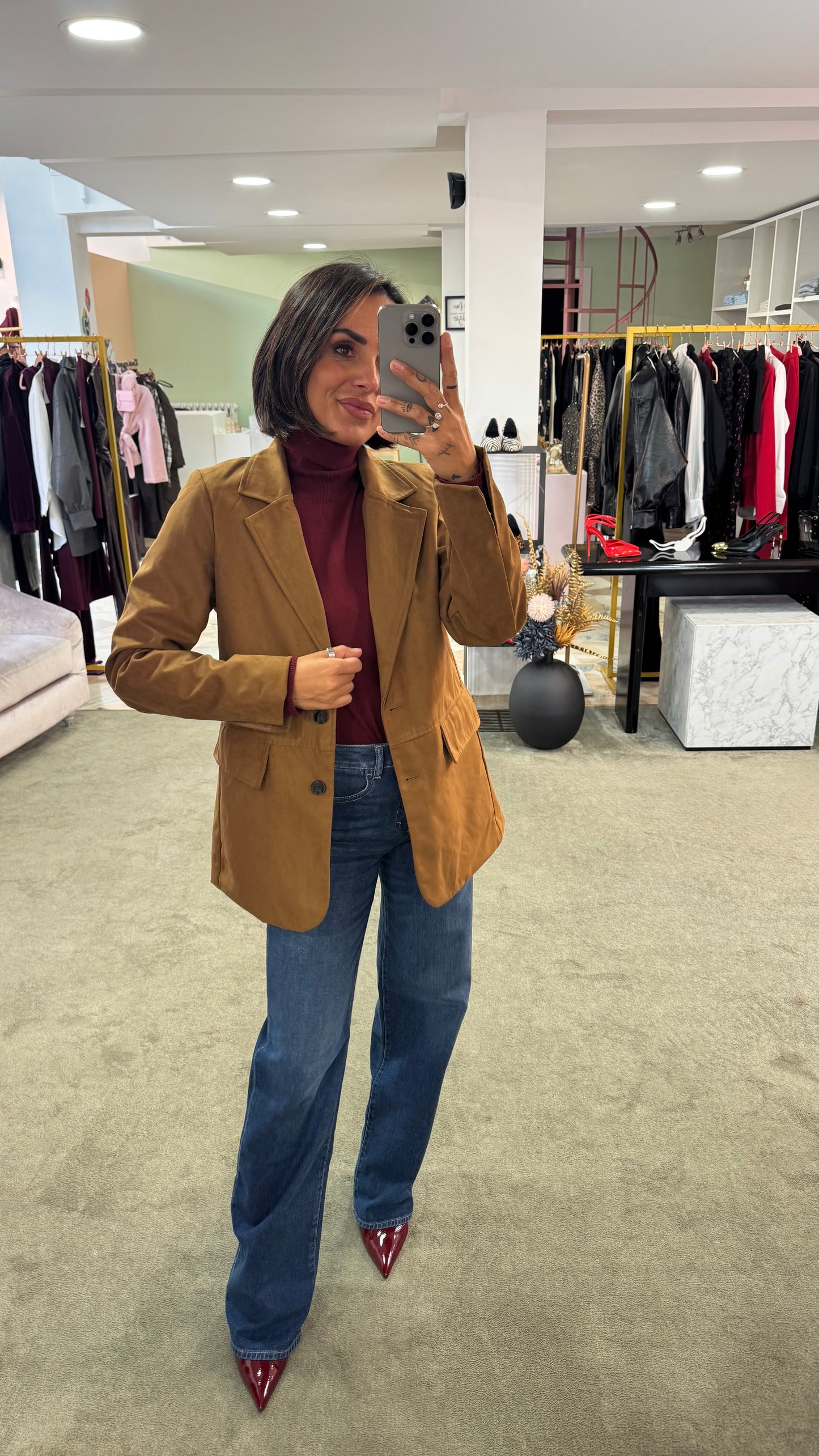 Blazer giacca scamosciata biscotto sy