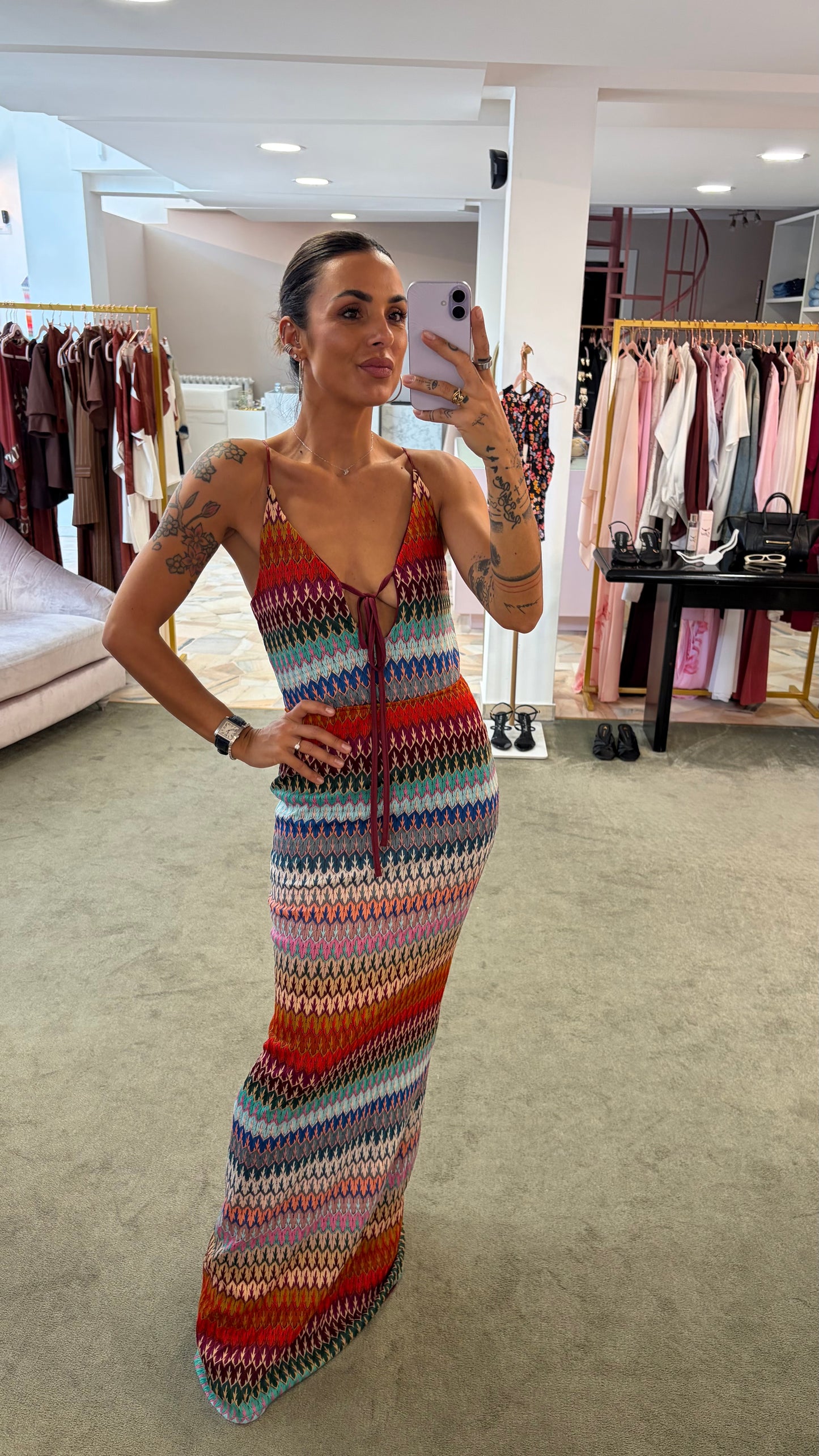 Abito lungo multicolor missoni vibes ks