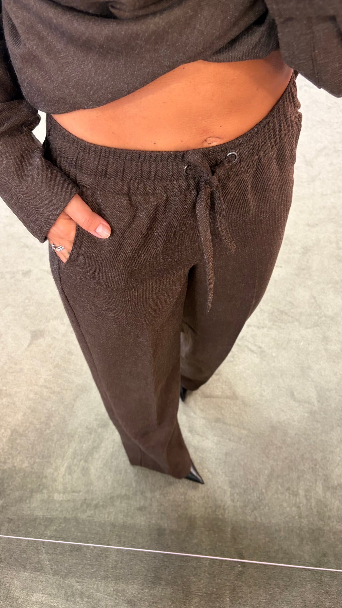 Camicia giacchina marrone caffè crop jx