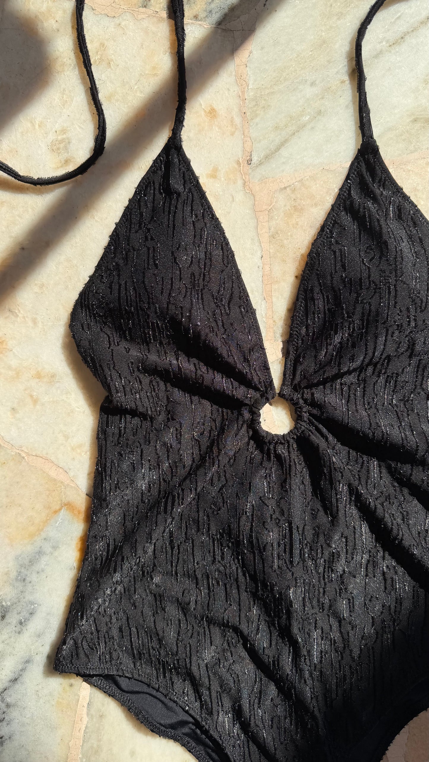 Costume intero nero maglia devoree Cotazur