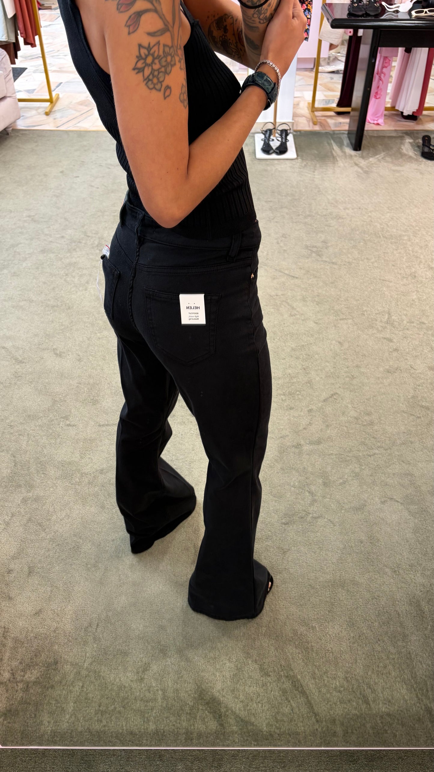 Jeans a zampa nero elasticizzato fr pe26