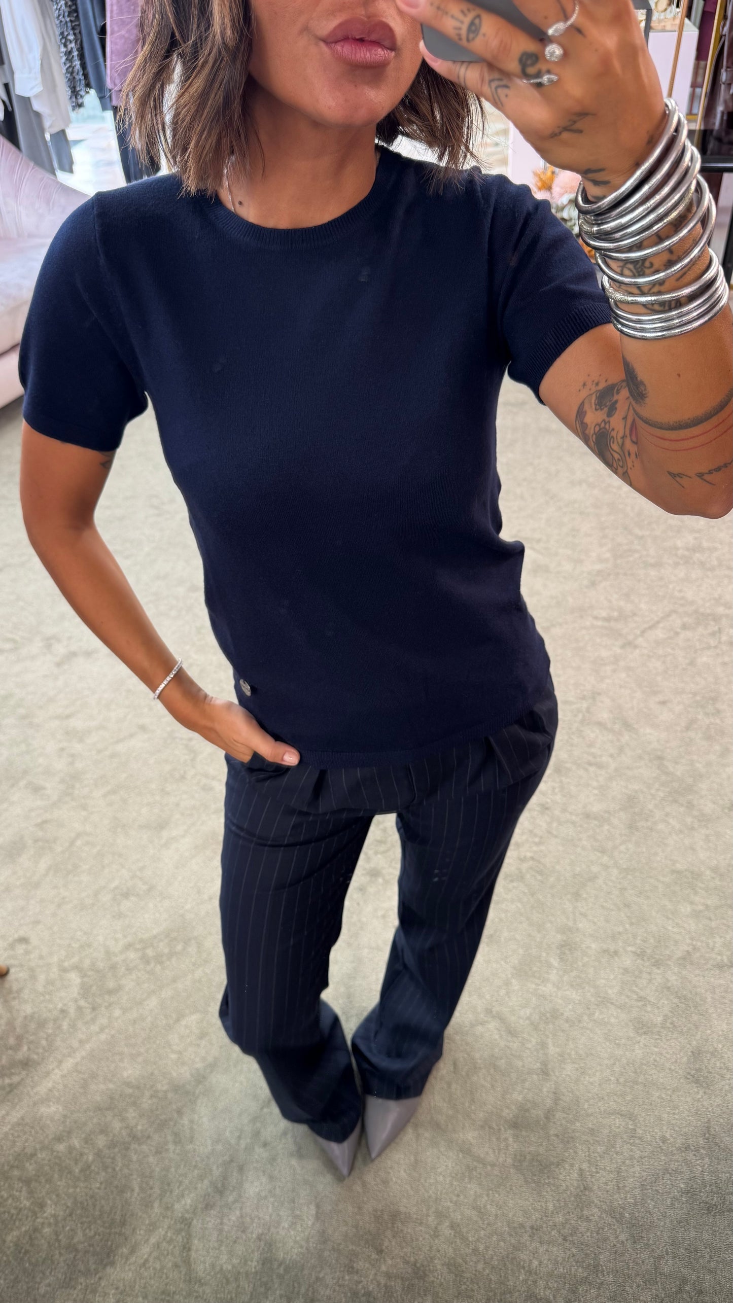 Maglia blu notte manica corta tk