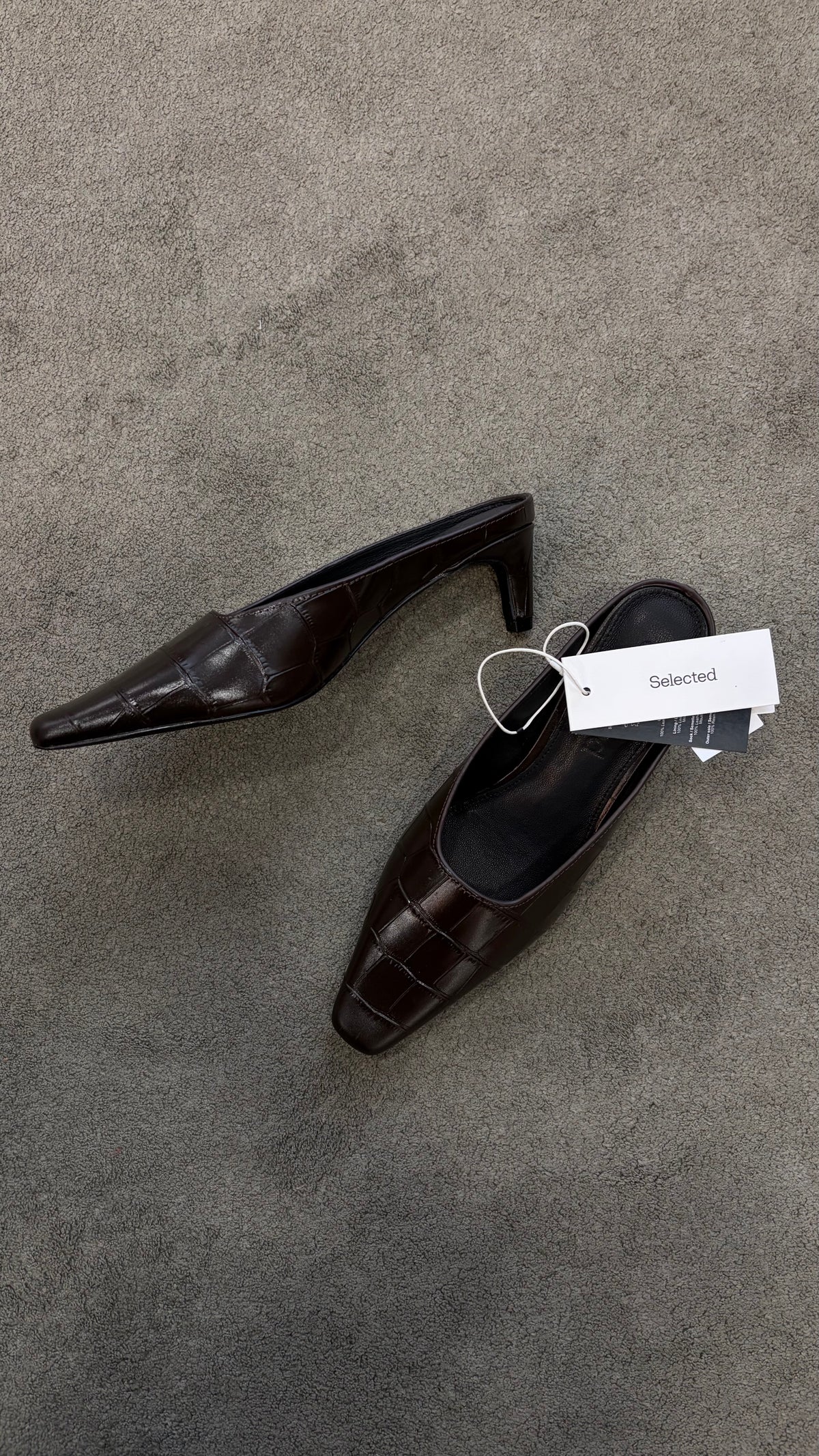 Mules marrore in pelle crocco sl