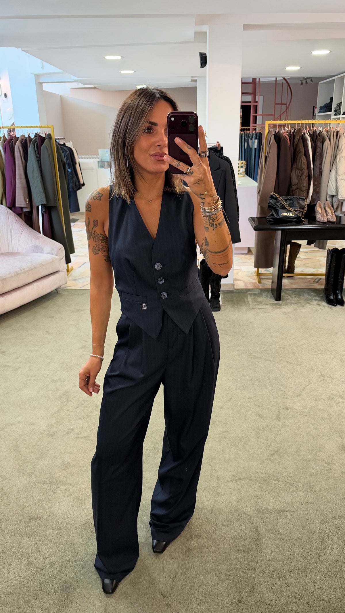 Jumpsuit blu gessata fr