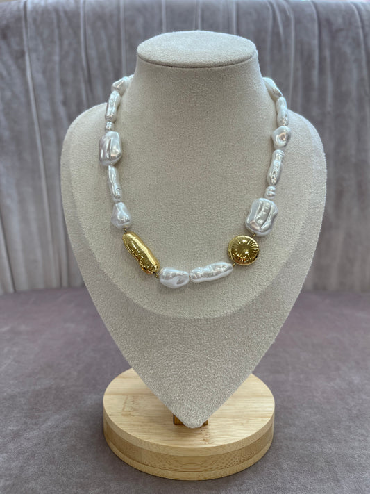 Collana gold e perle