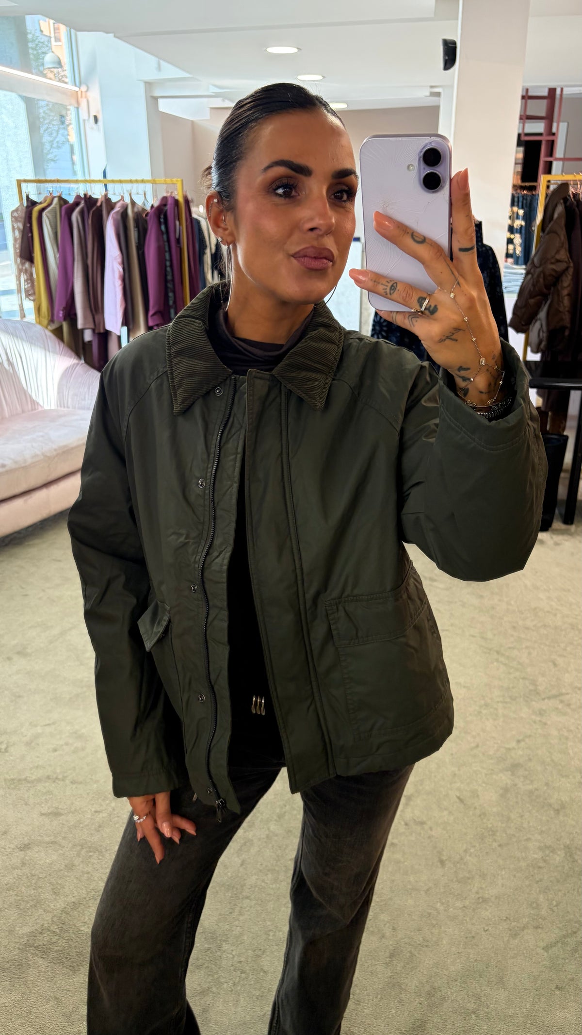 Giacca simil barbour verde forest sy