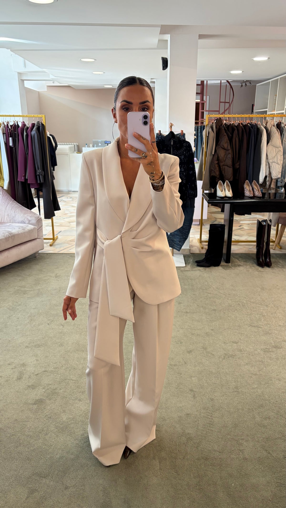 Pantaloni ghiaccio wide leg con pences fr