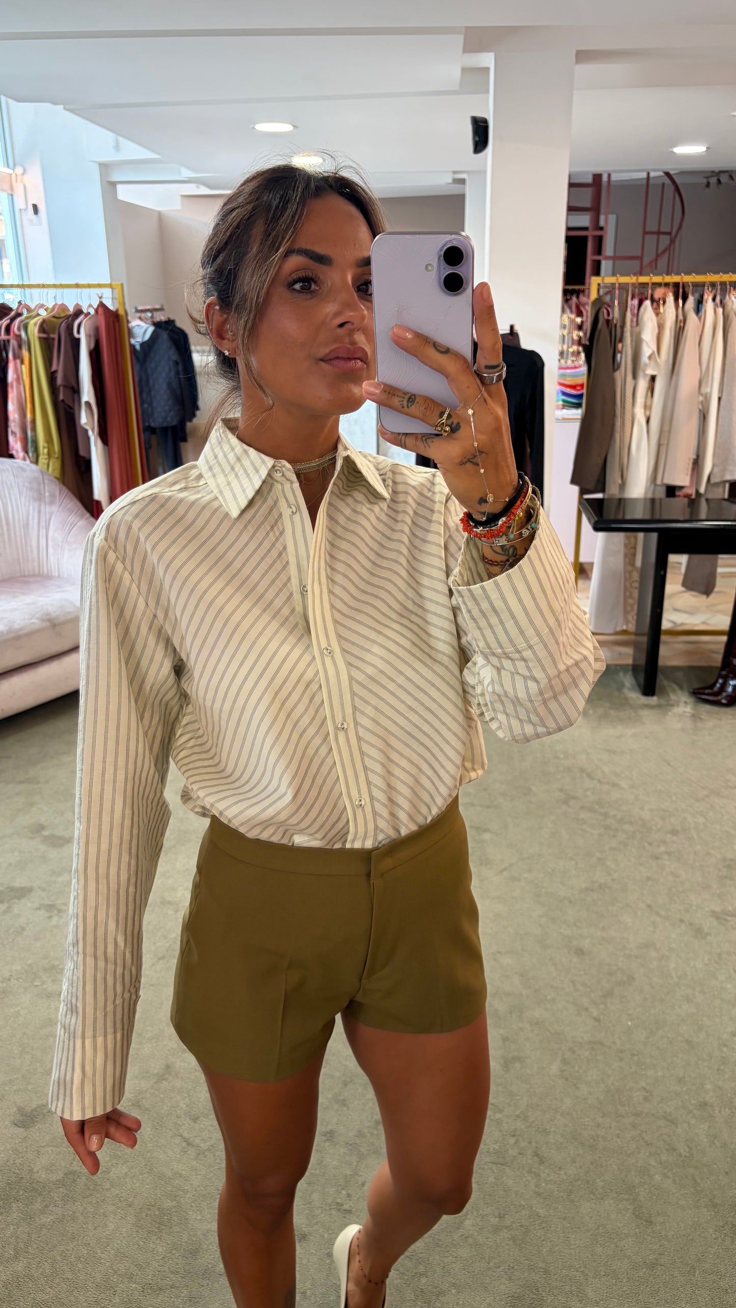 Camicia connie panna a righe regular sl