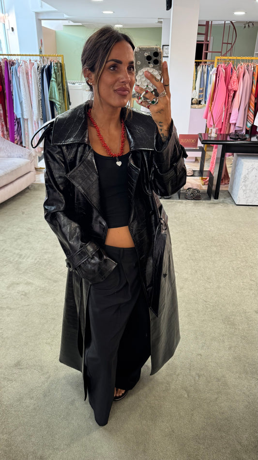 Trench lungo nero crocco Actualee