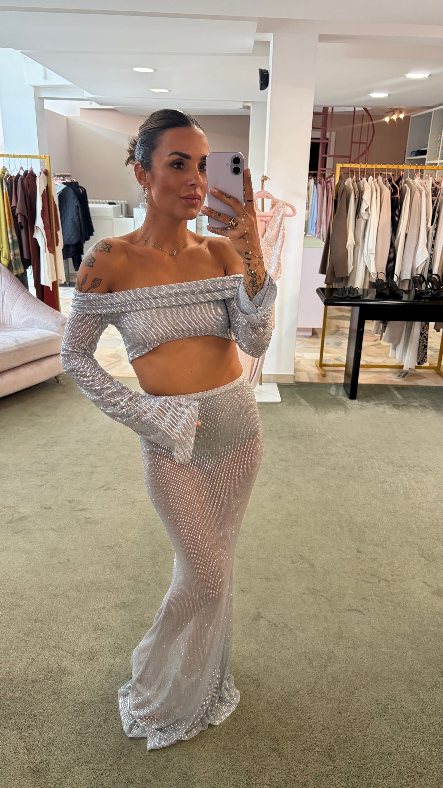 Top a fascia argento crystal tw