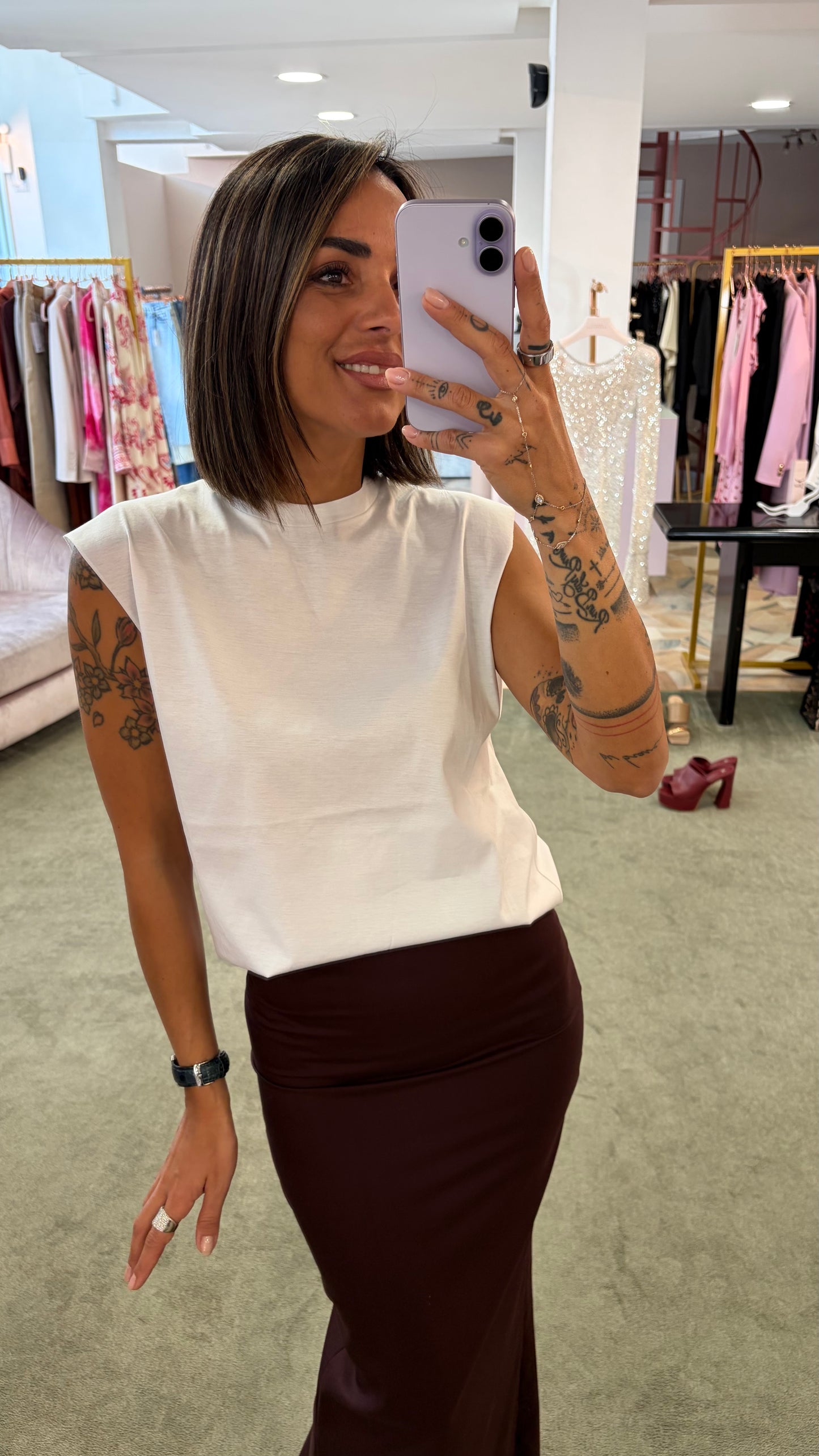 Canotta bianca over taglio vivo Marsem