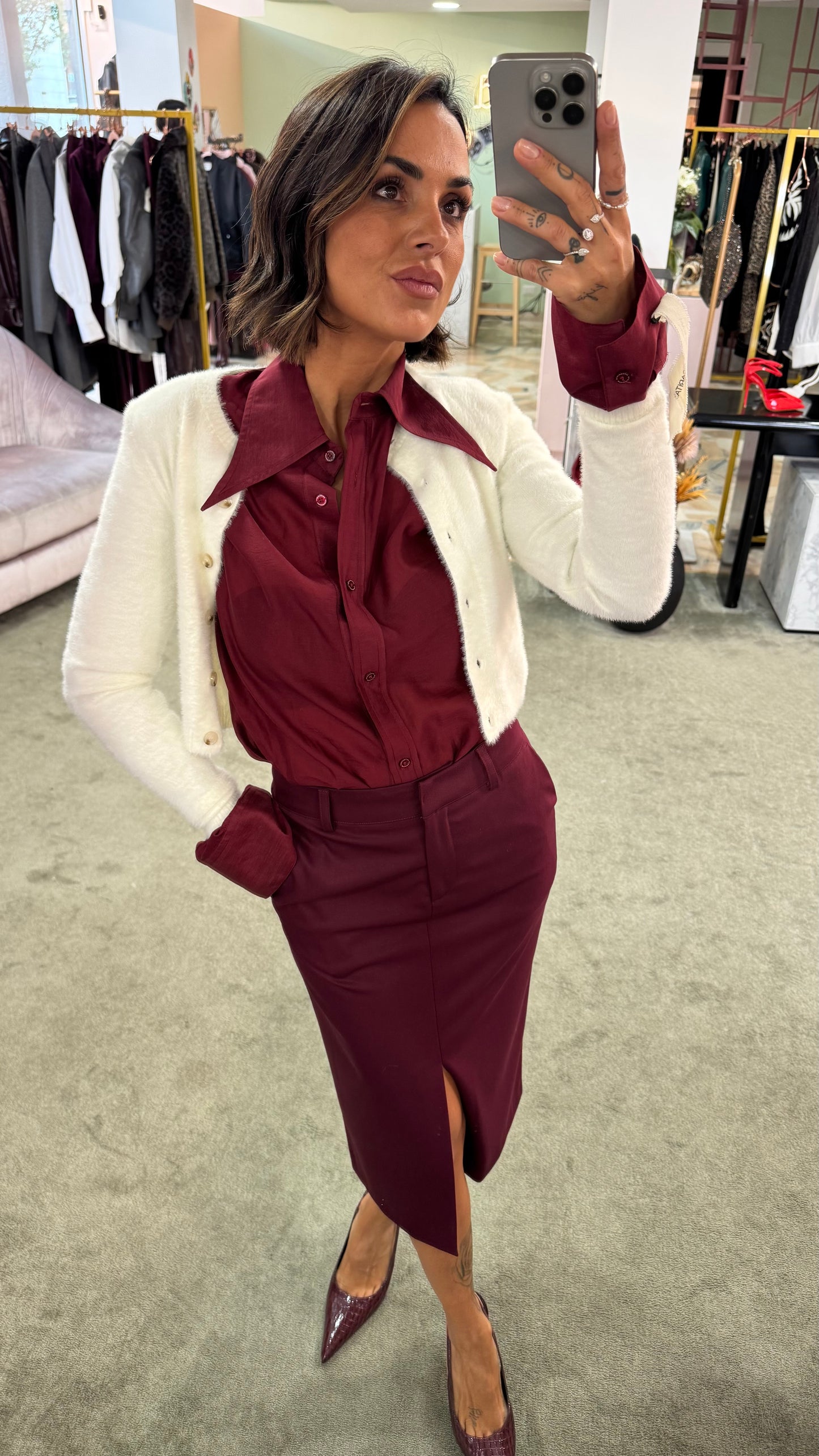 Camicia ginny MAR DE MARGARITAS bordeaux