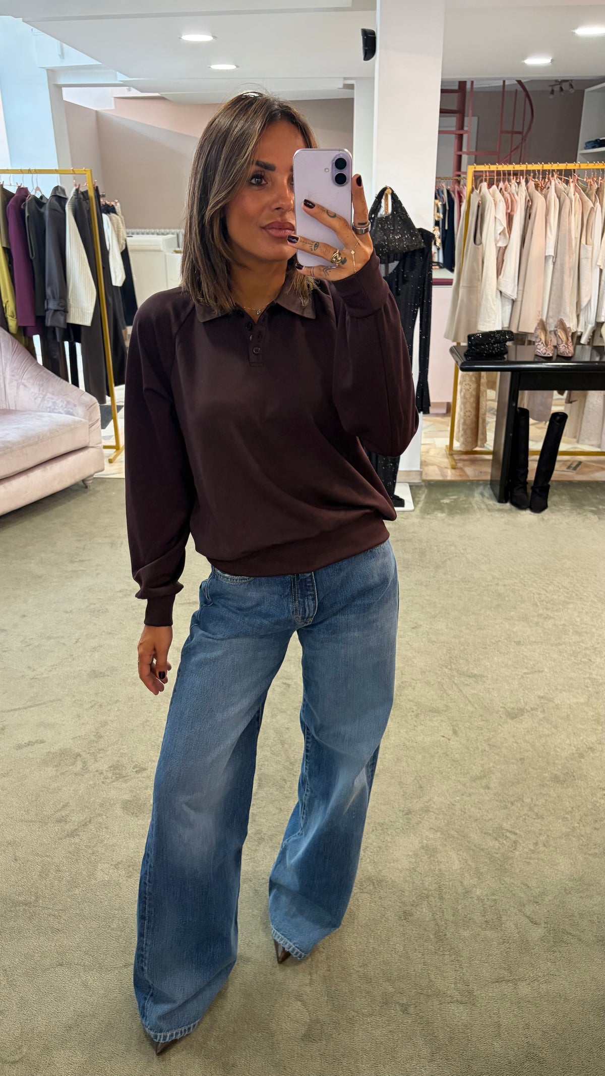 Polo vinaccia bordeaux in modal sy