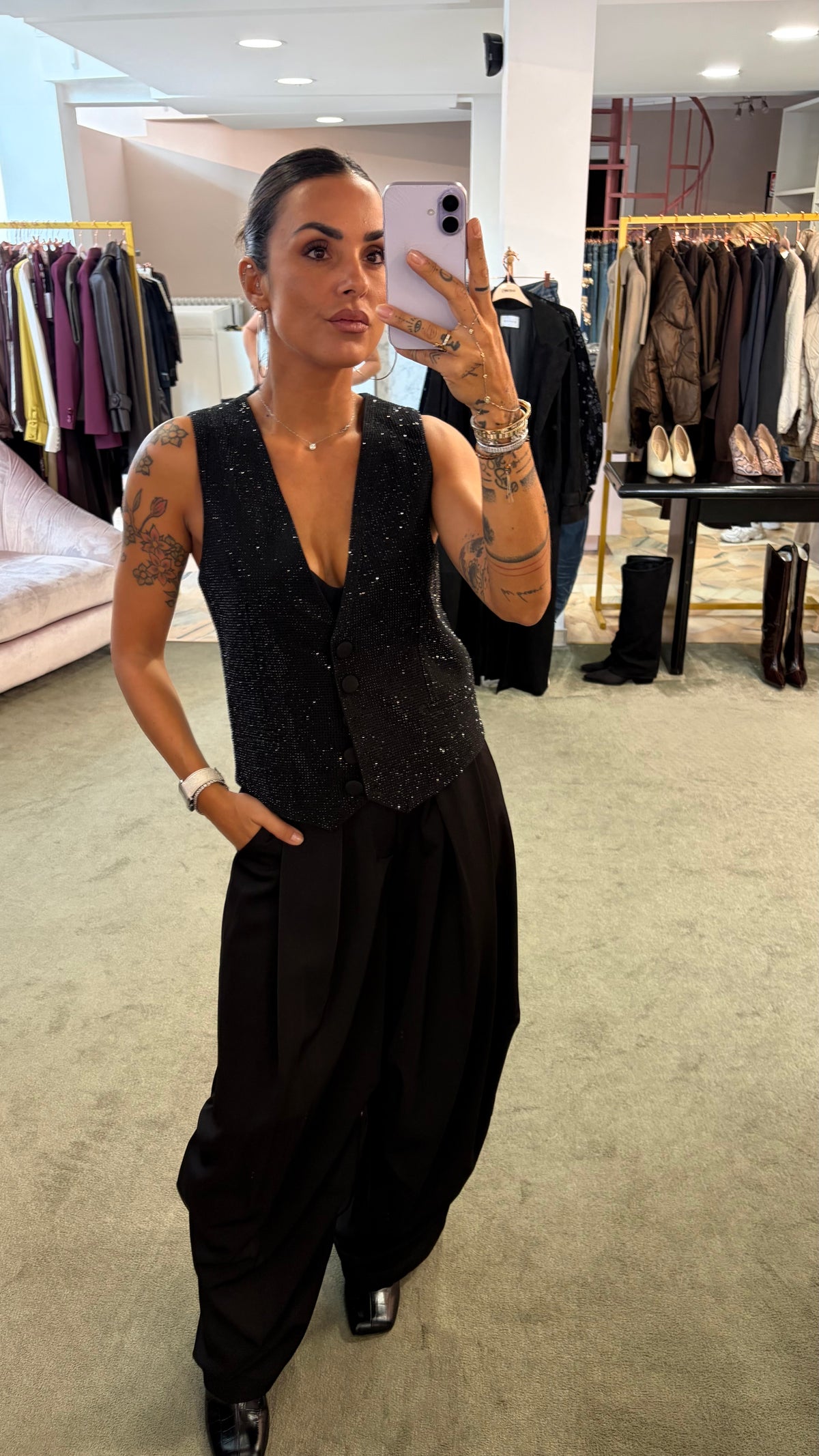 Pantaloni neri classici baloon ay