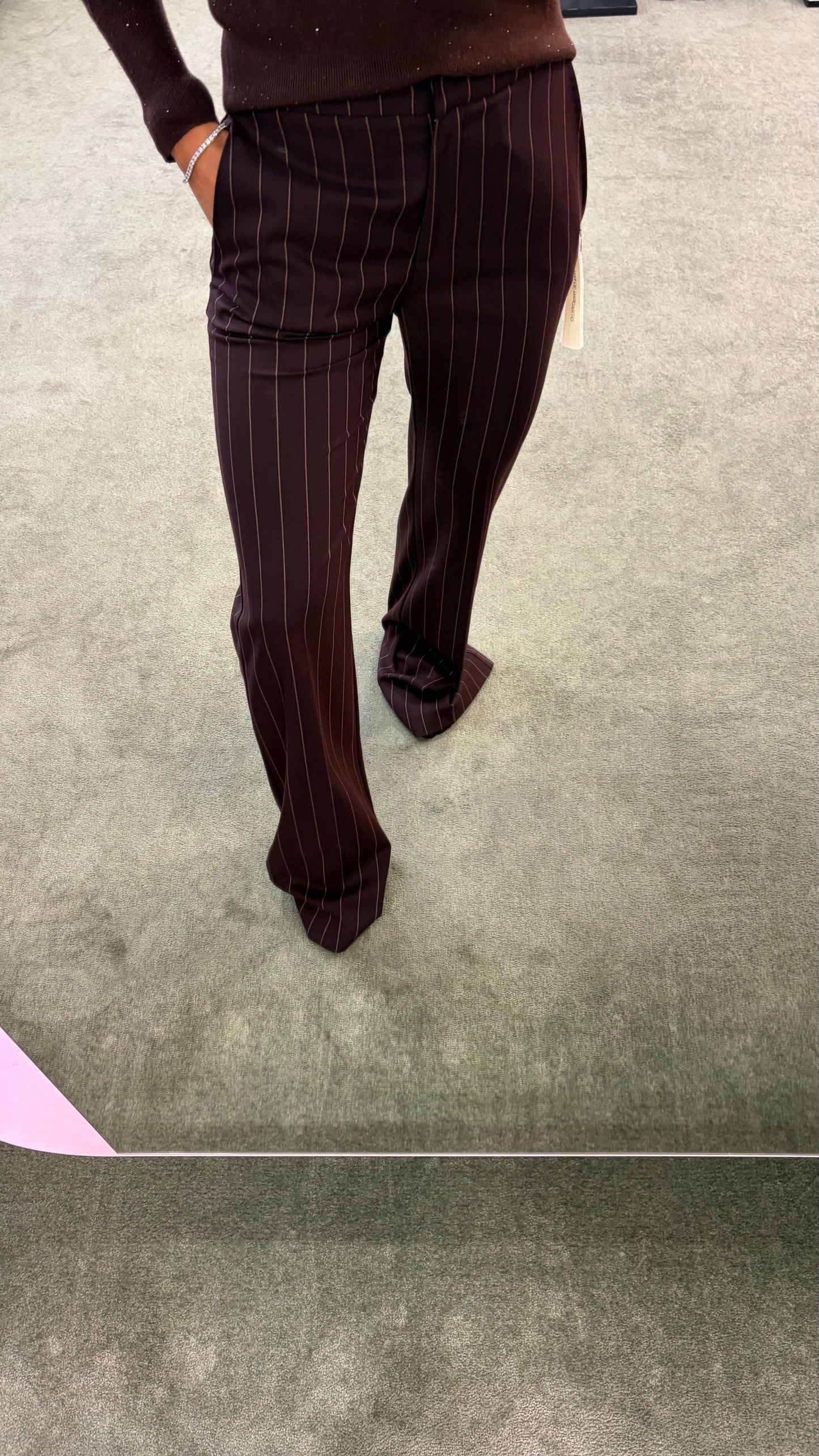 Pantaloni marroni gessati MAR DE MARGARITAS