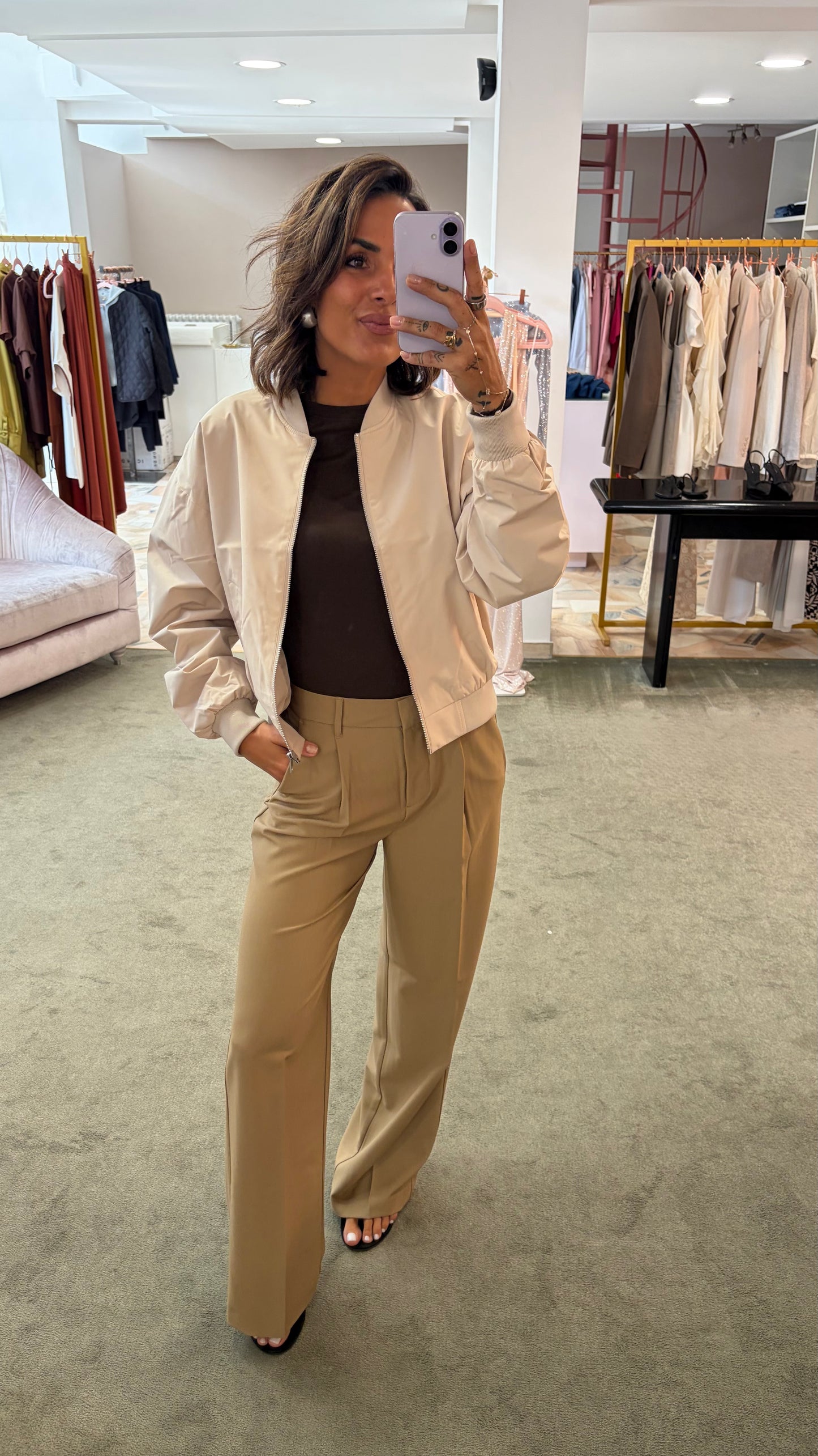 Bomber beige ella leggero jx