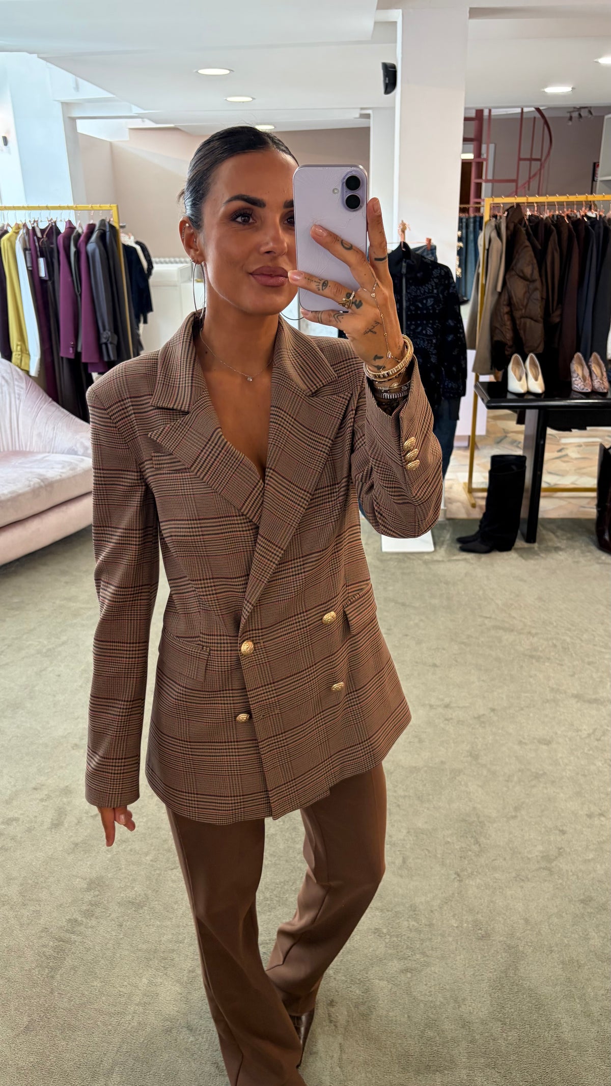 Blazer check doppiopetto fr