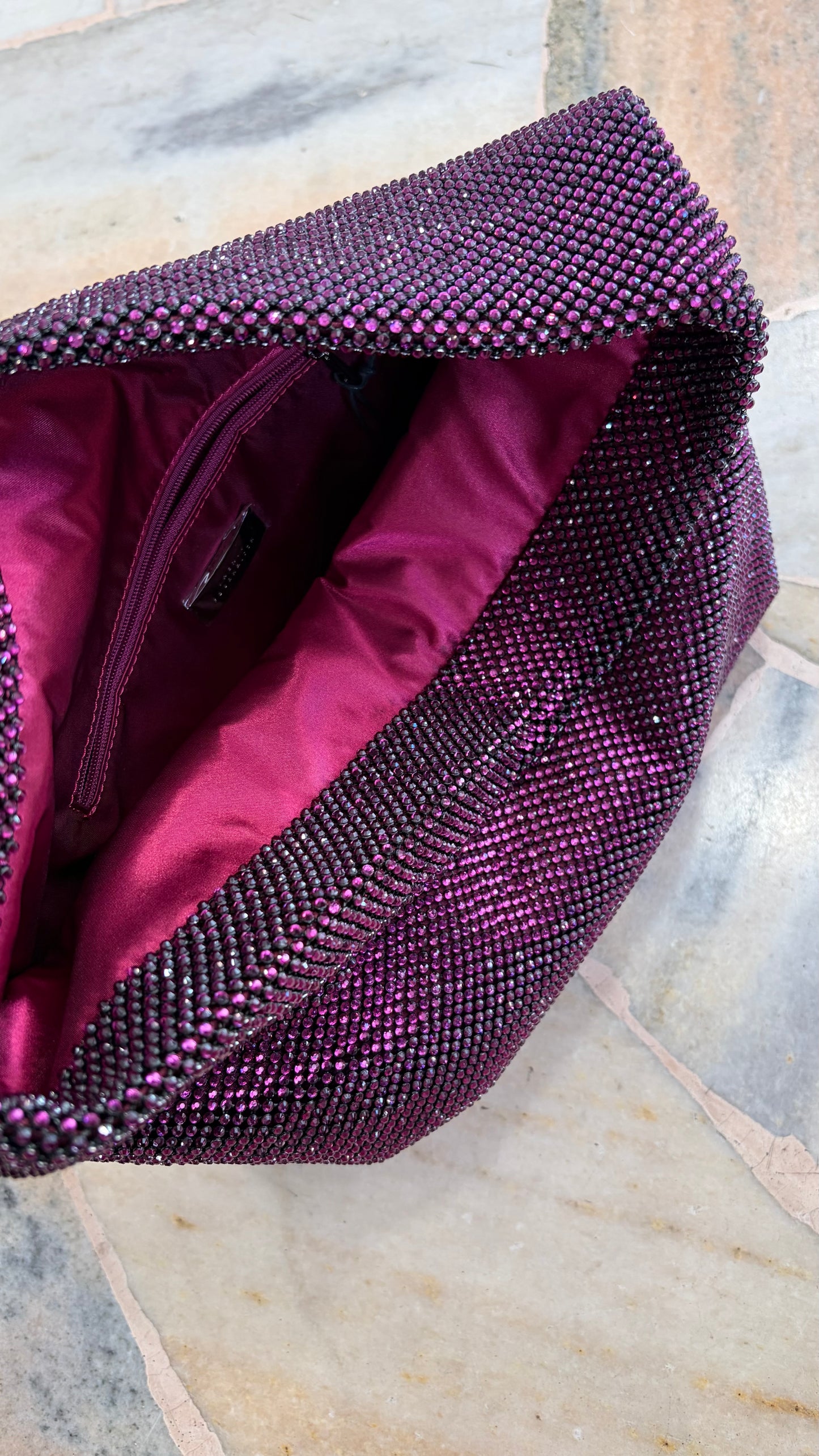 Borsa Maxi pochette dunham viola crystal