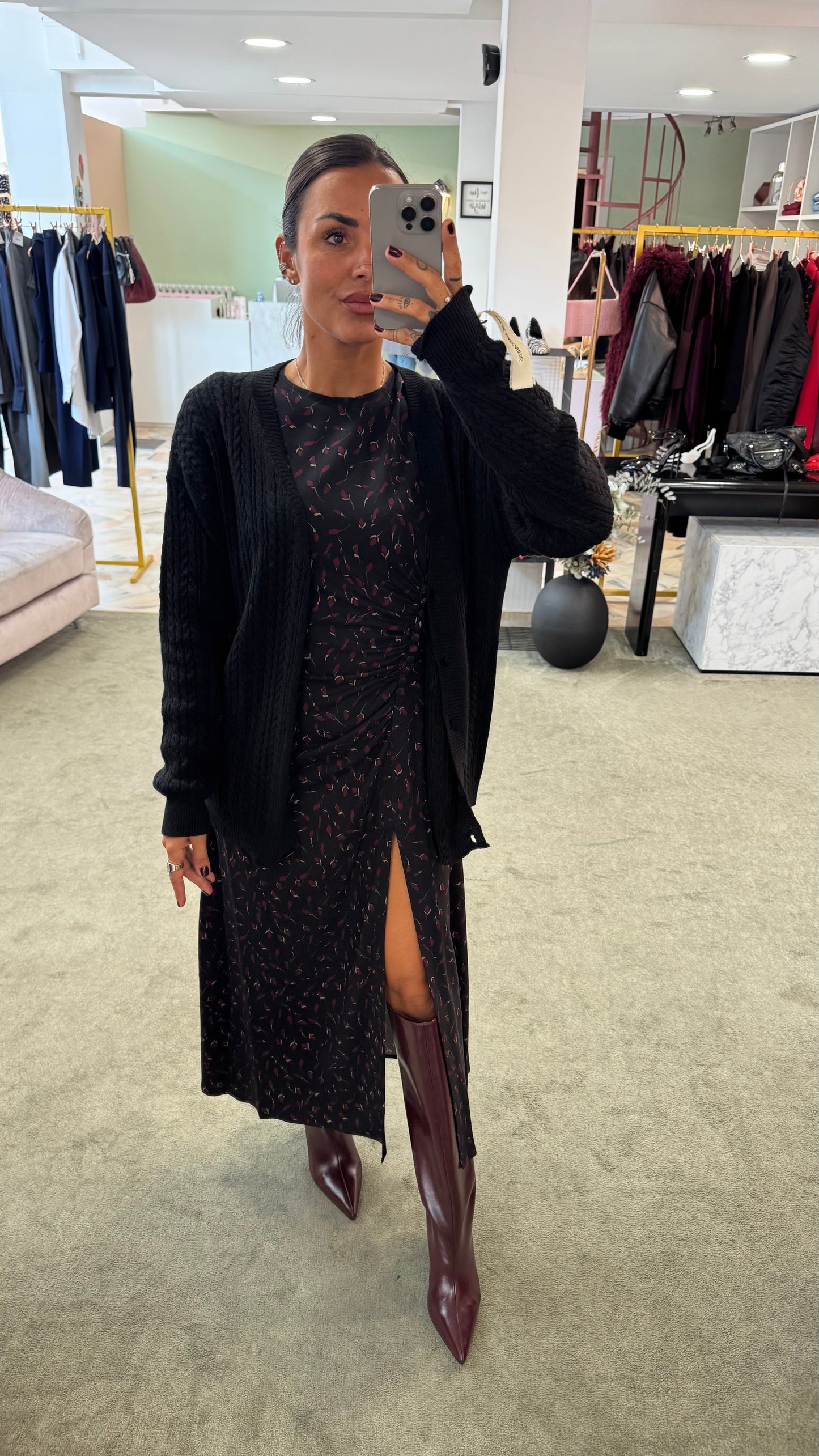 Cardigan a trecce MAR DE MARGARITAS nero