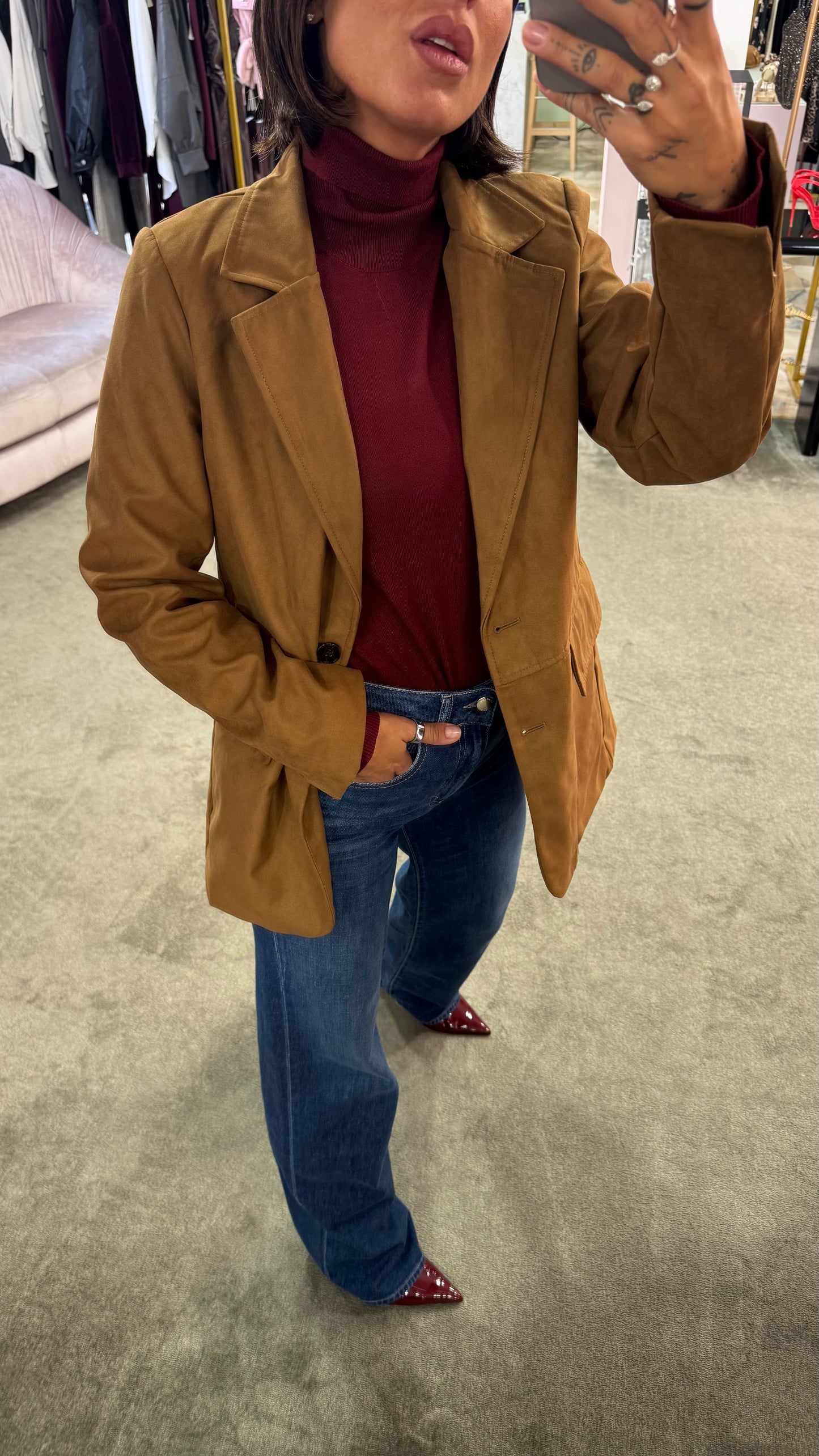 Blazer giacca scamosciata biscotto sy