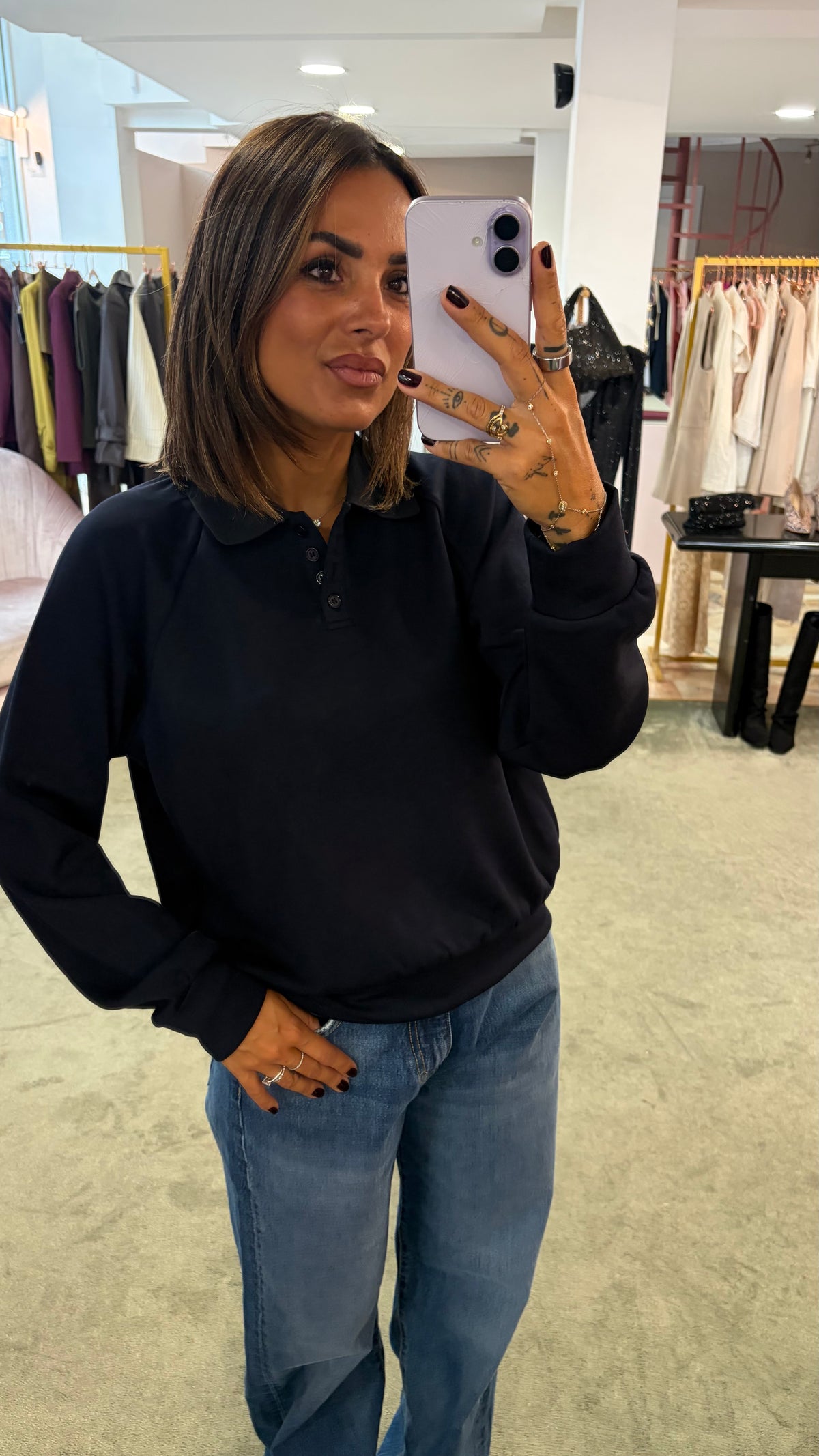 Polo blu notte bordeaux in modal sy