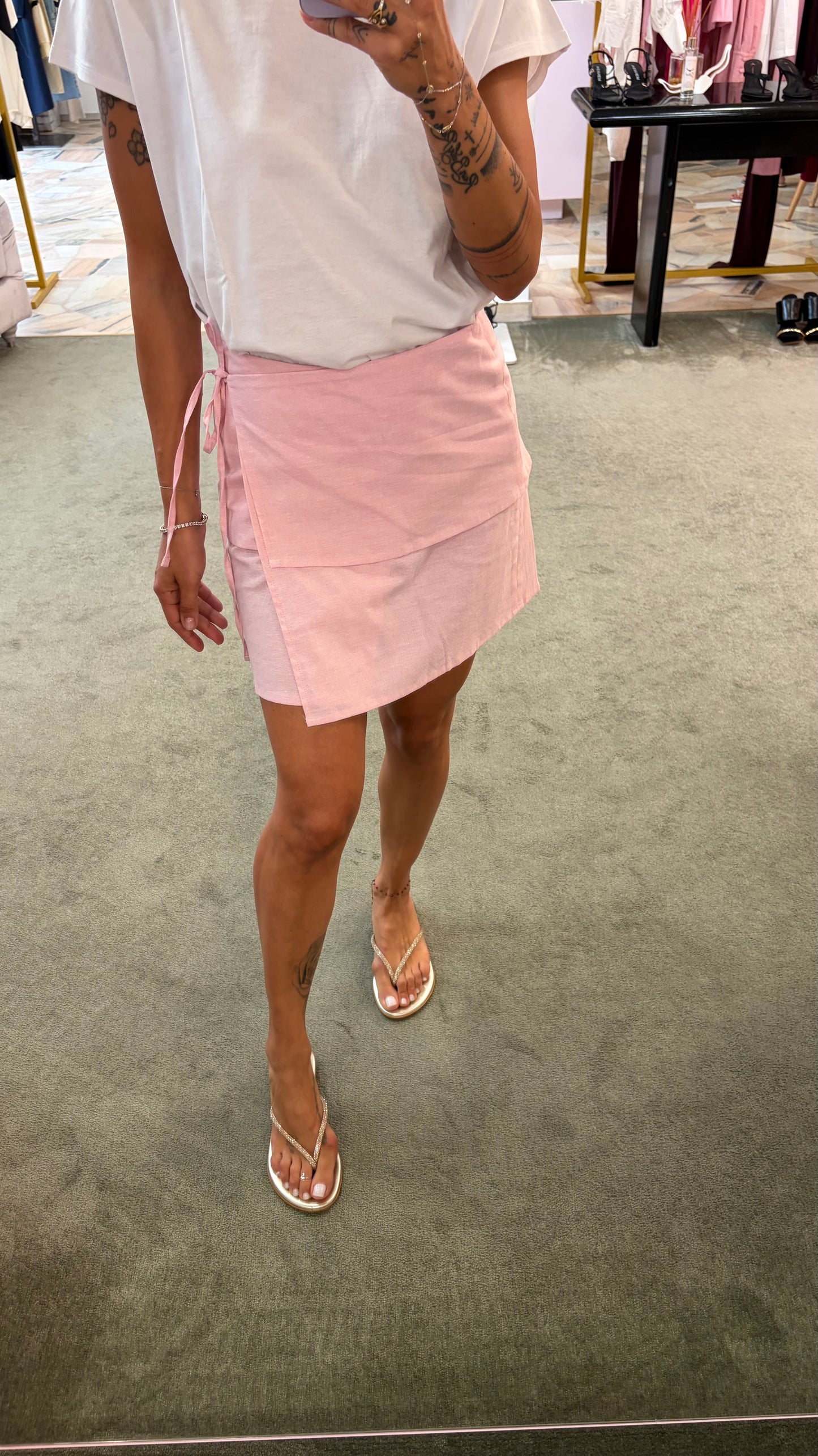 Gonna pareo asimmetrica rosa jx