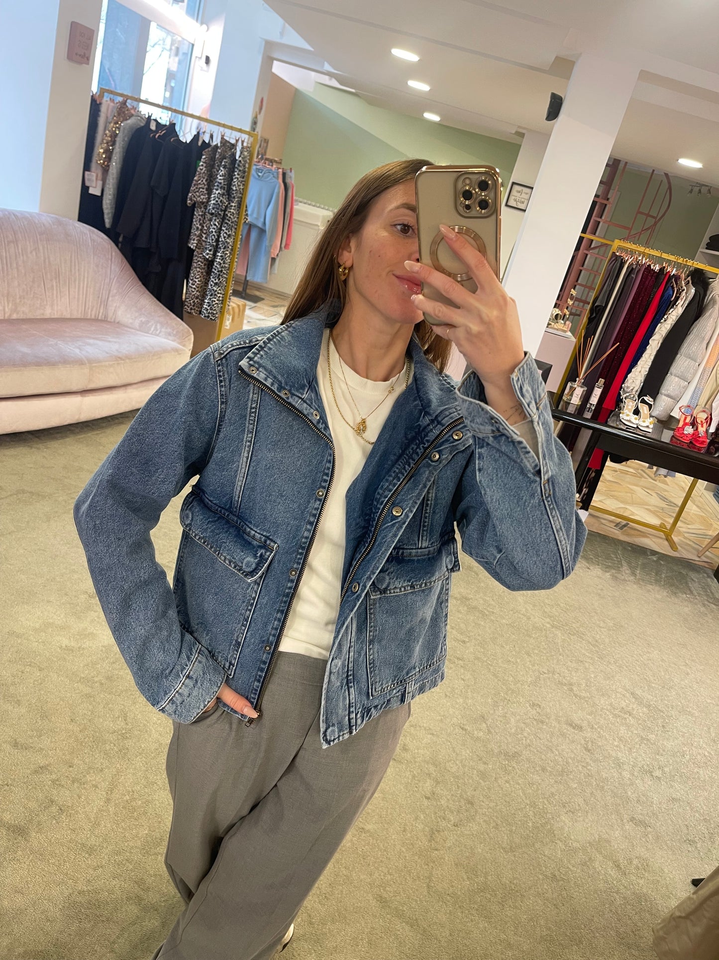 Giacca aviator in jeans sy