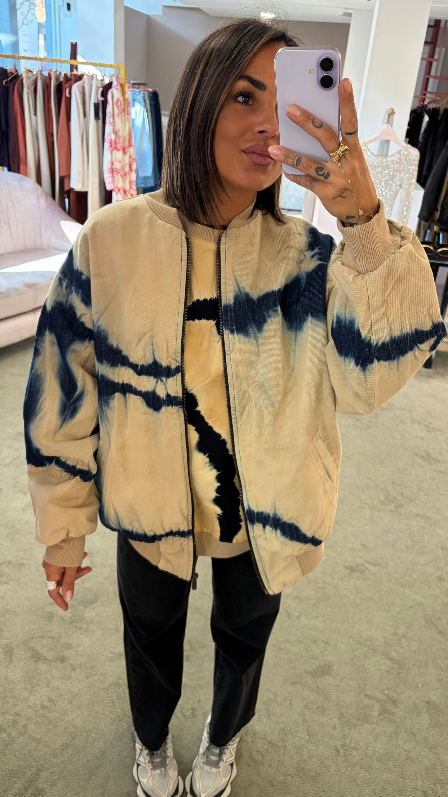 Bomber beige tie-dye Don't@Me