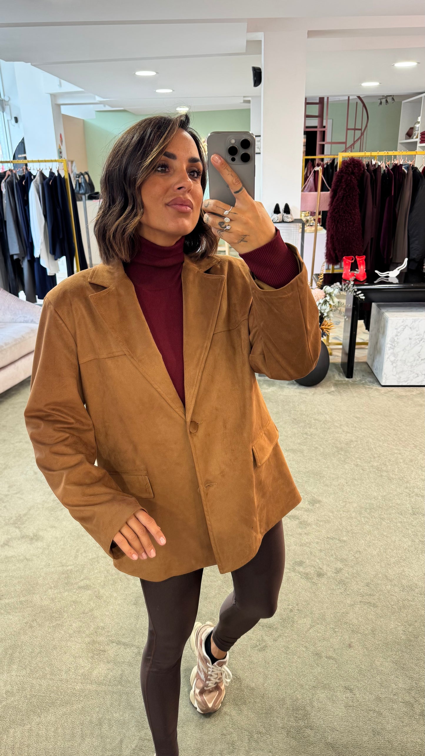Blazer over cammello scamosciato ks
