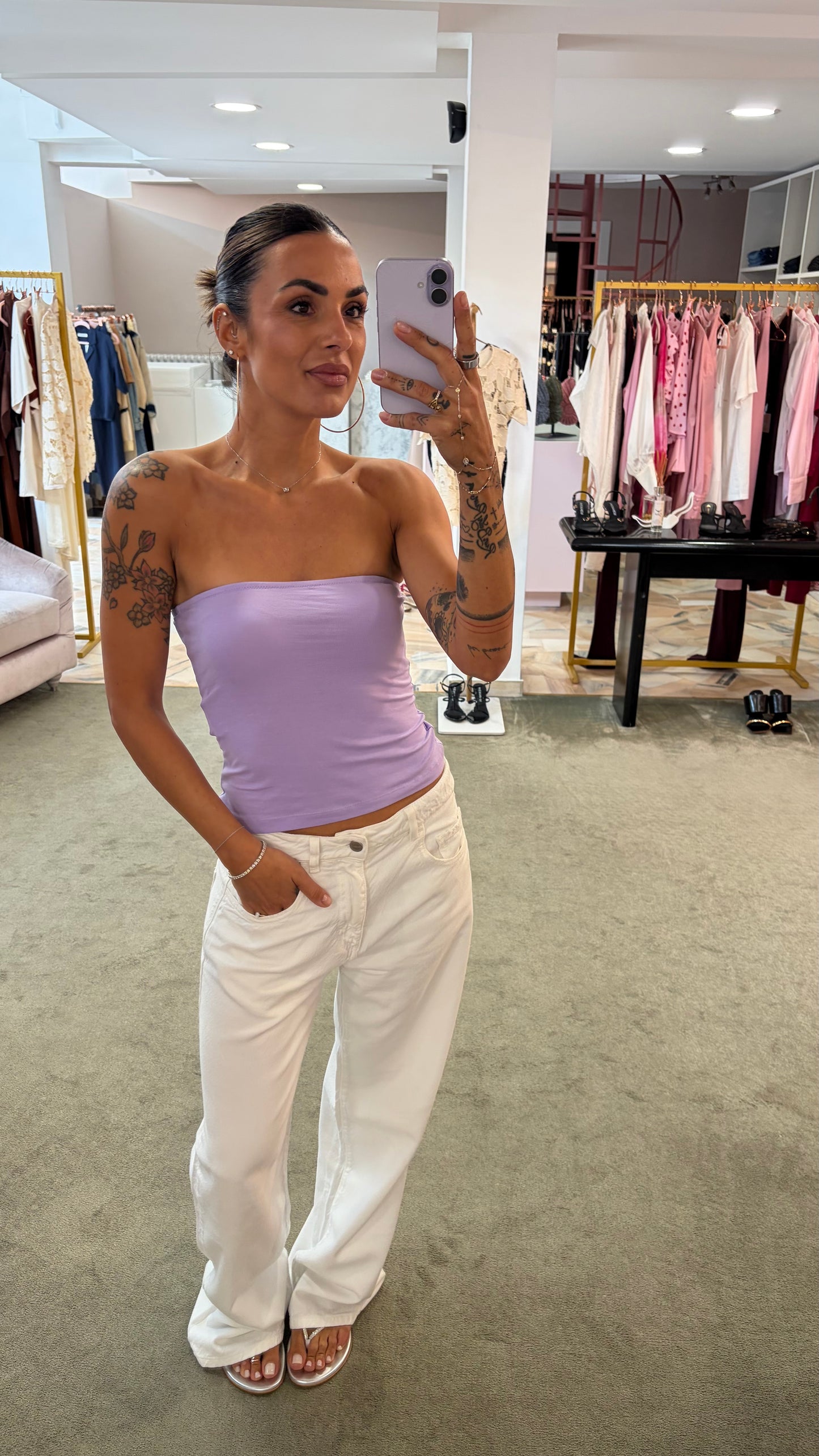 Top a fascia lilla jx