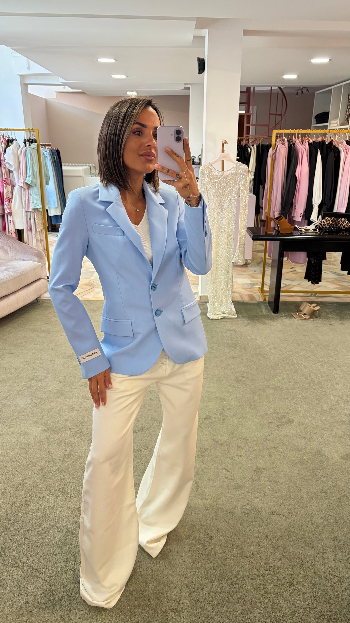 Blazer azzurro slim monopetto due bottoni Hinnominate