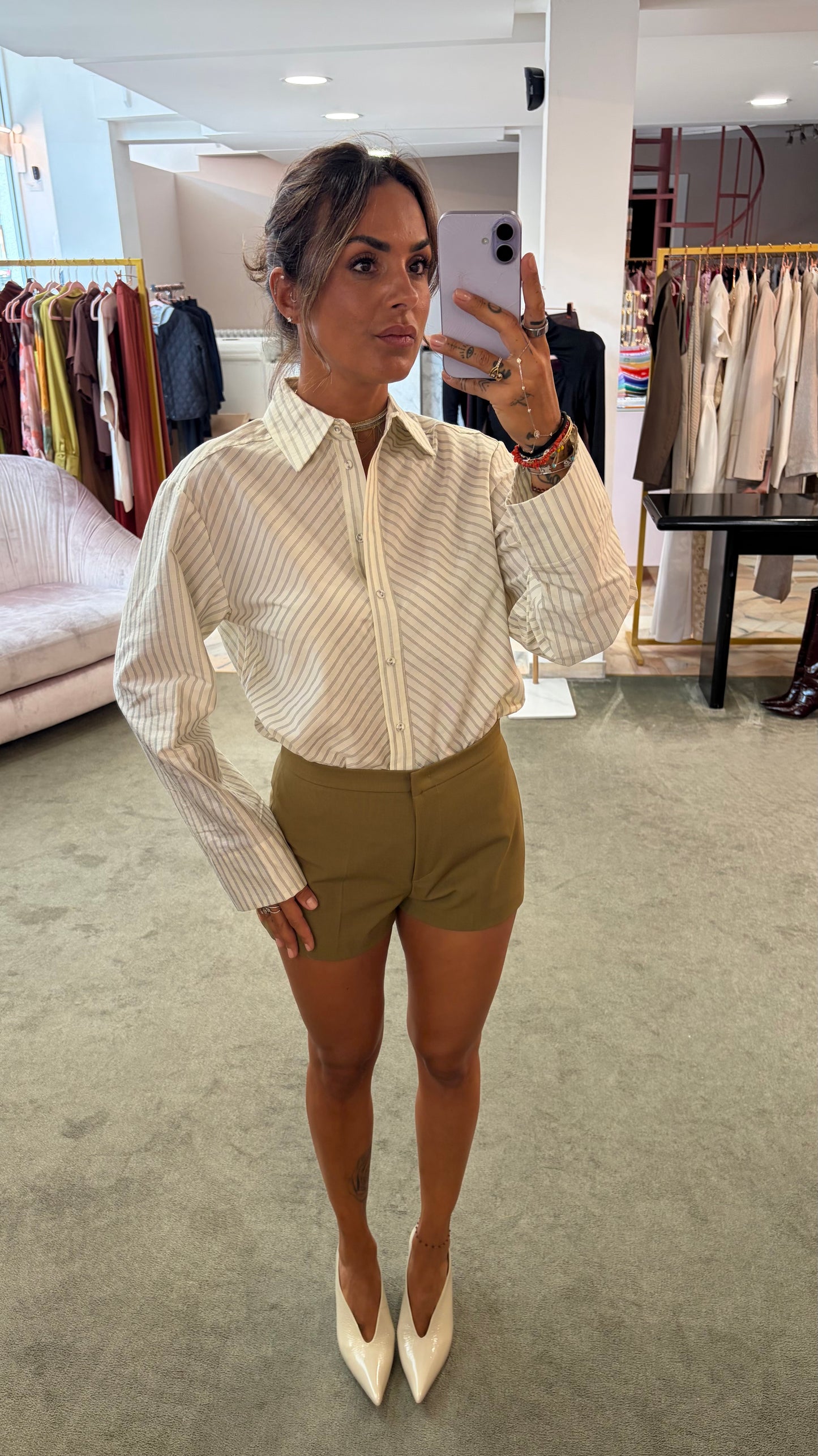 Camicia connie panna a righe regular sl