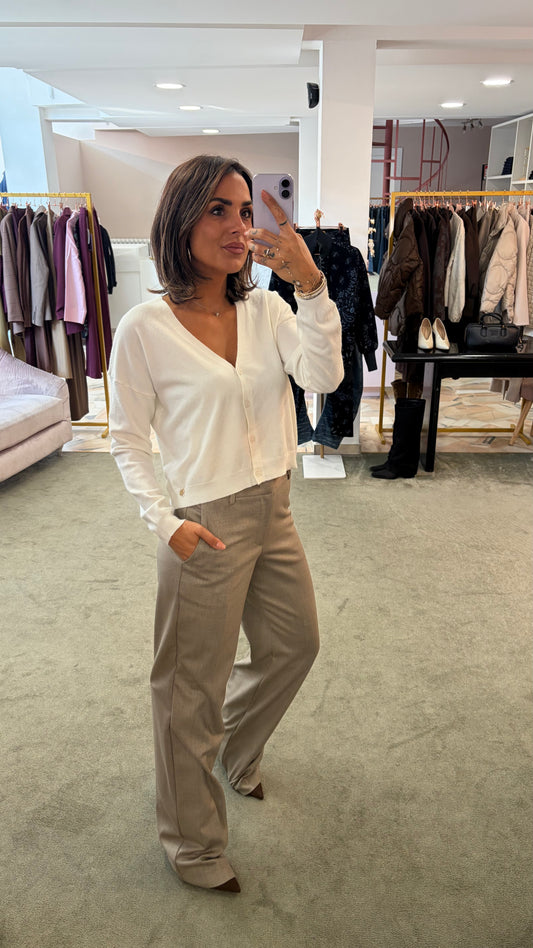 Pantaloni spigati tortora Mar de Margaritas