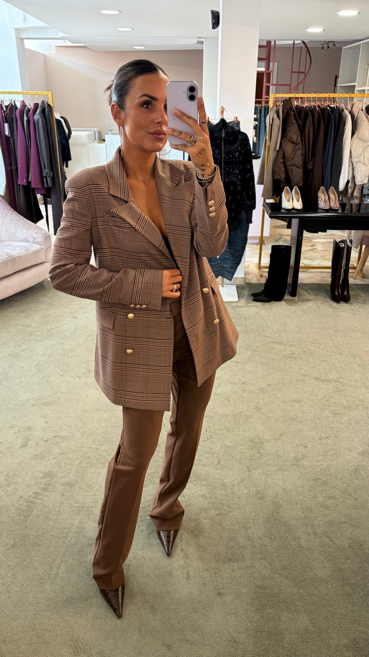 Blazer check doppiopetto fr
