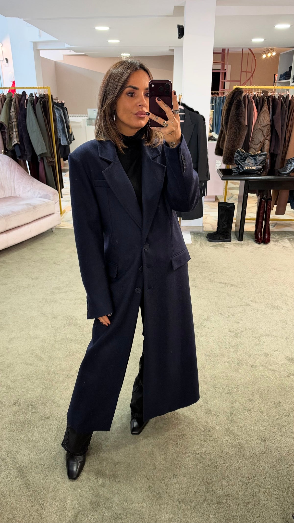 Cappotto blu notte monopetto over Mar de Margaritas
