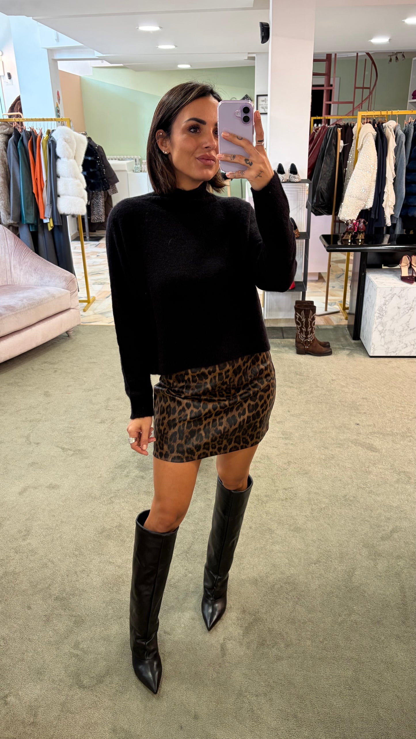 Minigonna leopardata gl