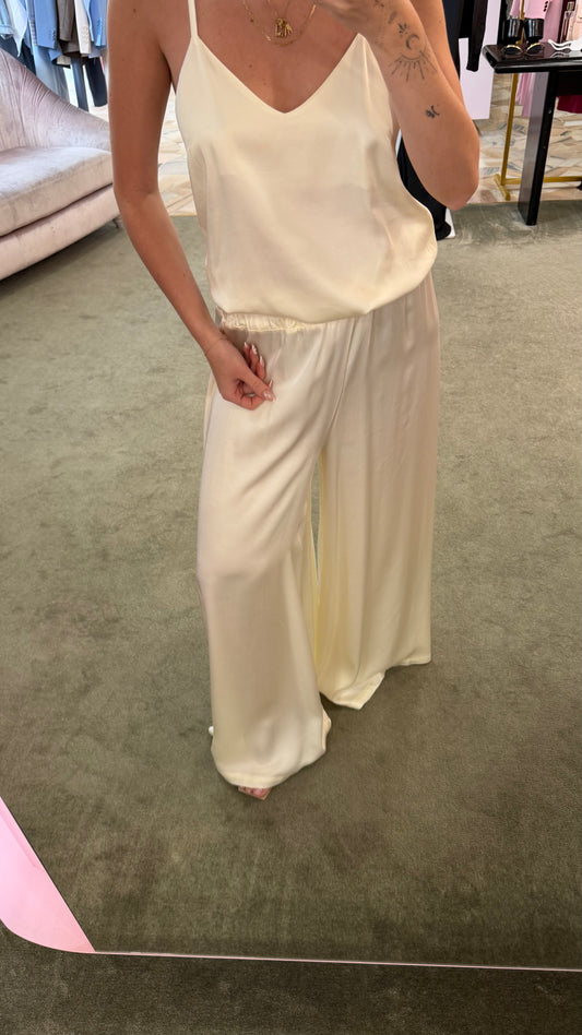 Pantaloni panna a palazzo in satin ay