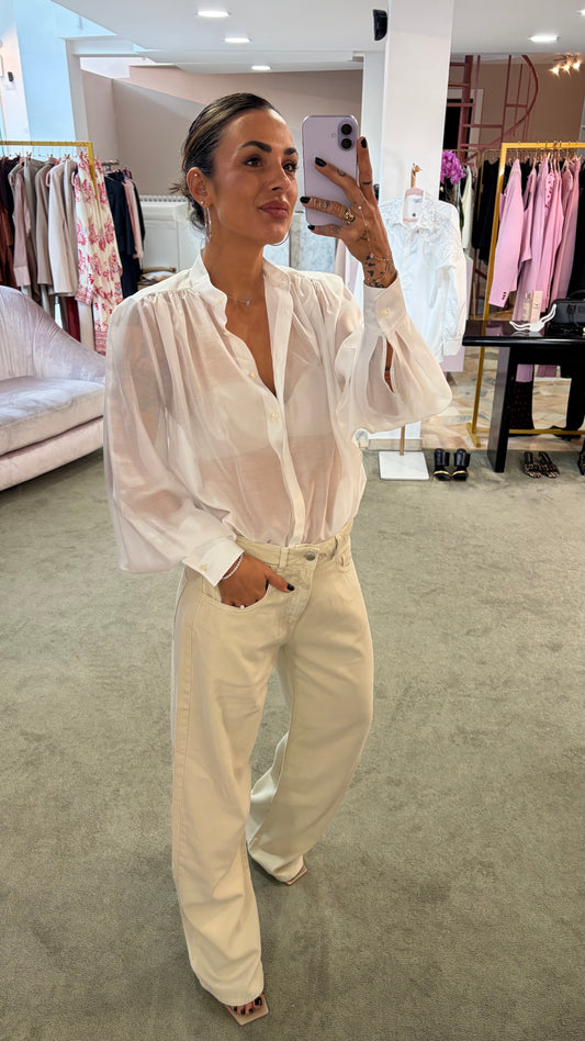Camicia bianca scollo coreana Marsem