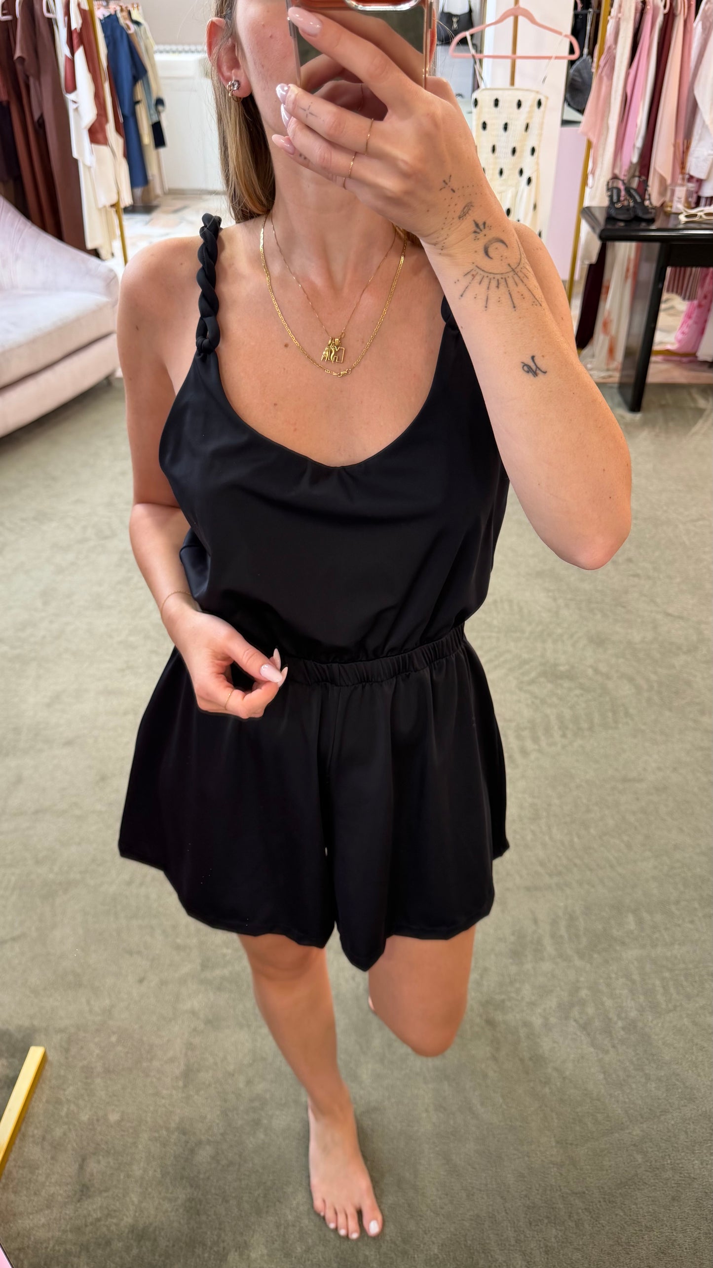Jumpsuit nera torchon Cotazur
