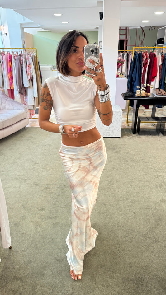 Gonna lunga azzurra tie-dye gl
