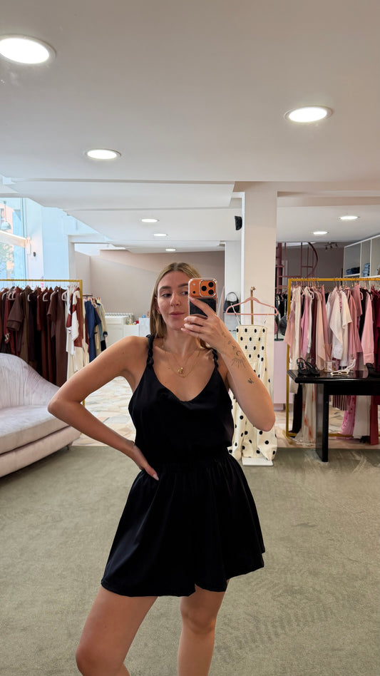 Jumpsuit nera torchon Cotazur