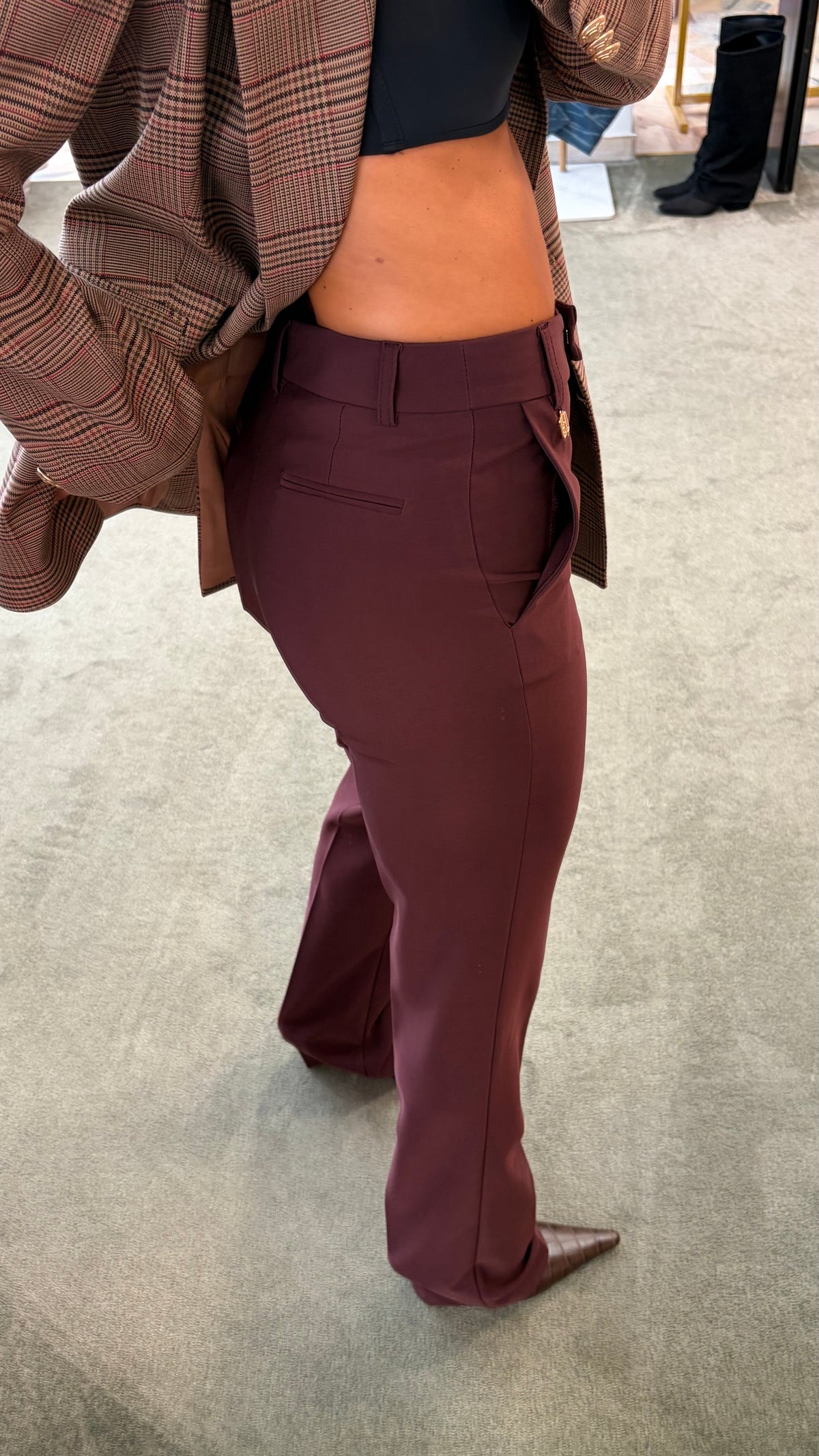 Pantaloni bordeaux cigarette fr