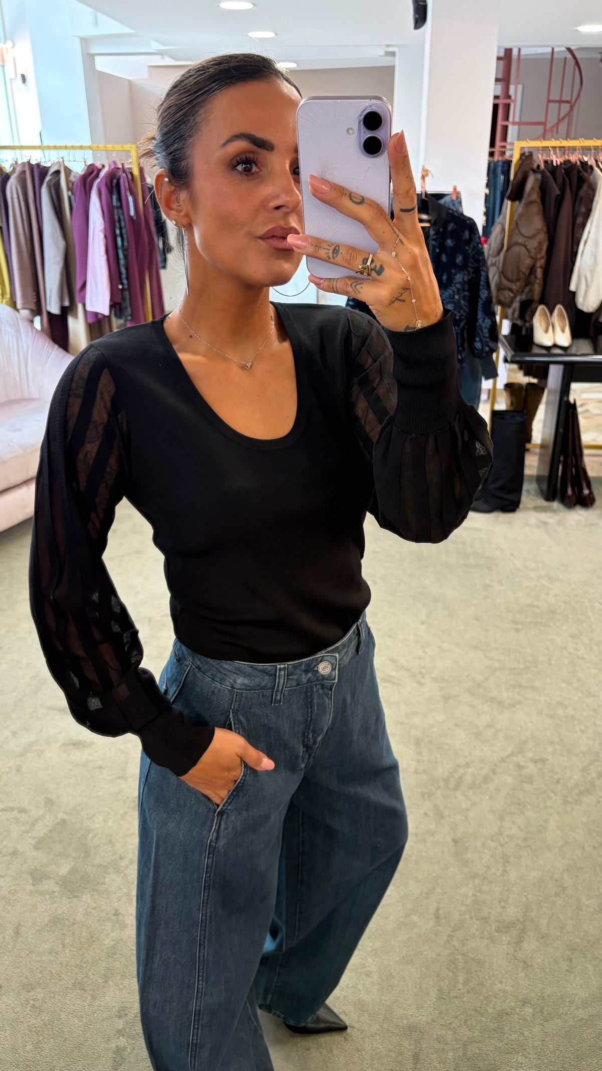 Jeans bella denim scuro barrel sl