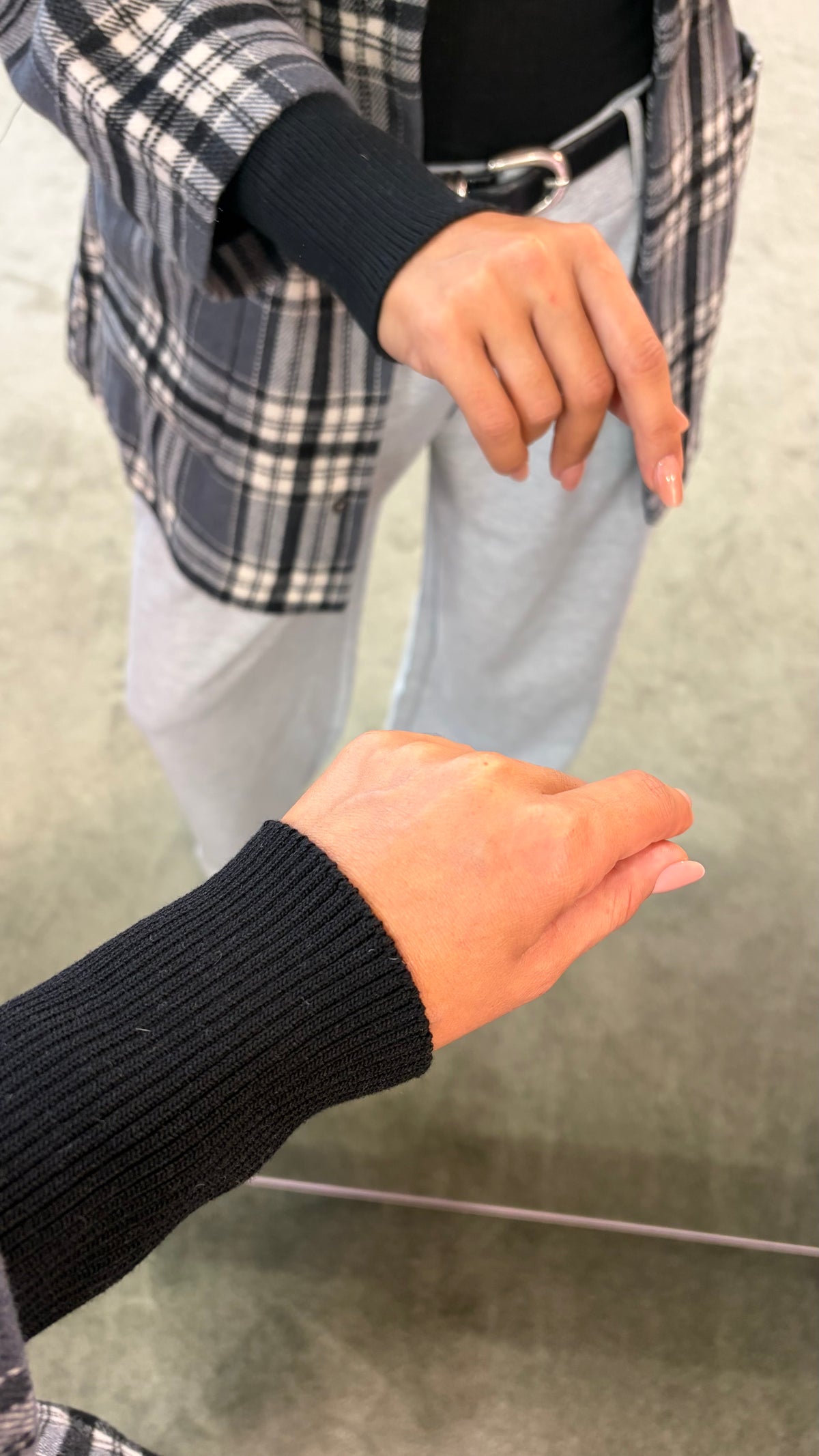 Giacca camicia check grigia sy