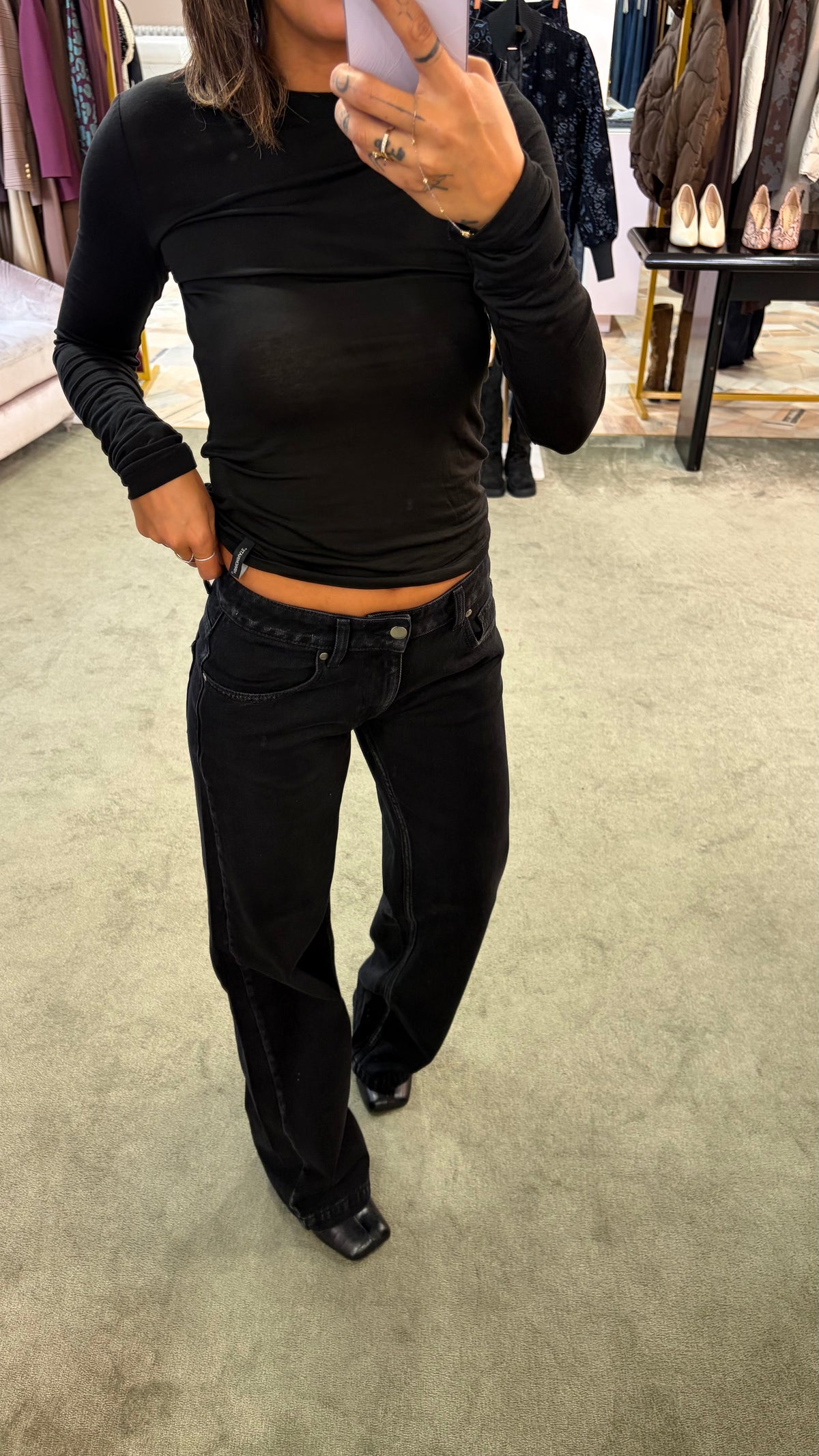Jeans chechu nero straight vita bassa Hinnominate