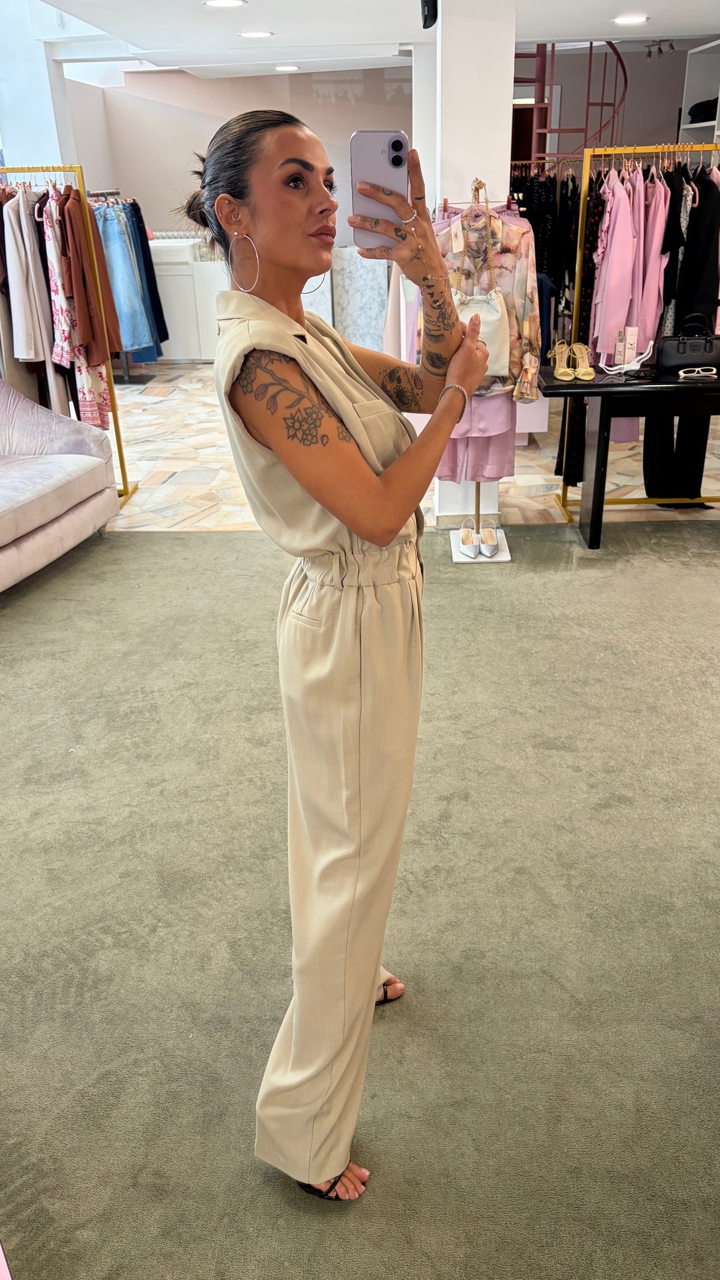 Jumpsuit ecru smanicata fr