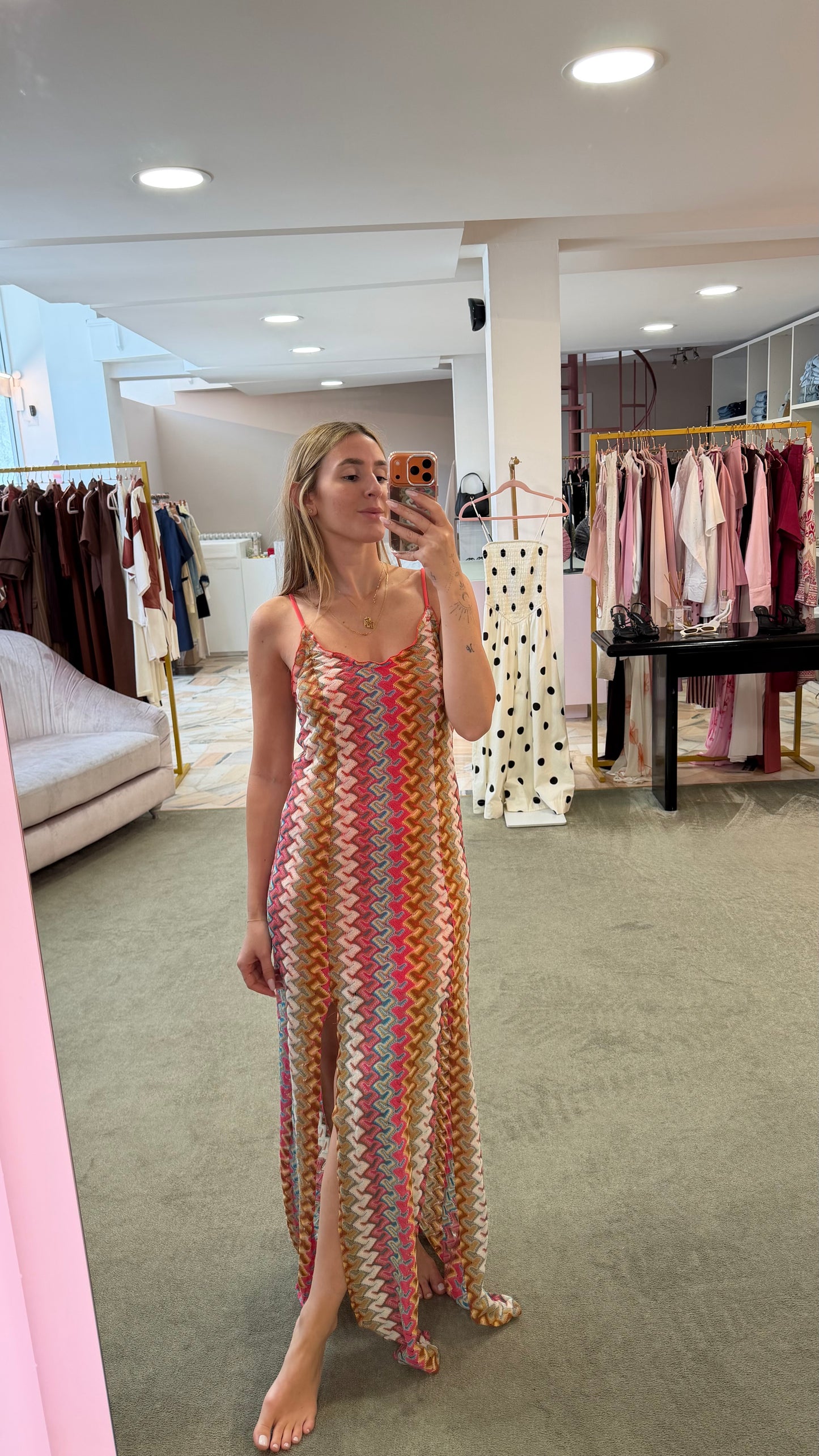 Abito corallo multicolor missoni vibes Cotazur