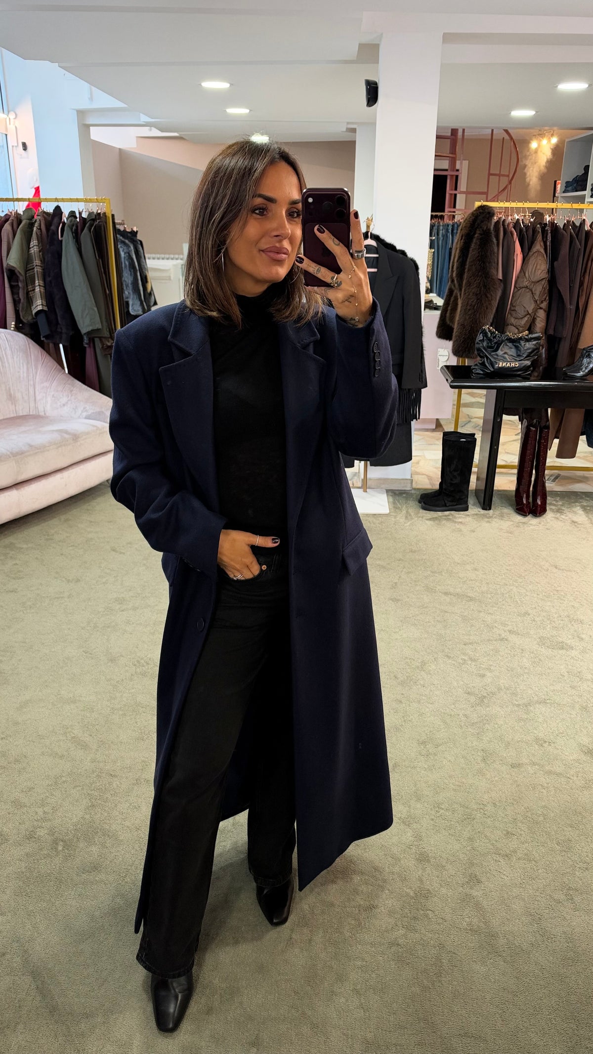 Cappotto blu notte monopetto over Mar de Margaritas