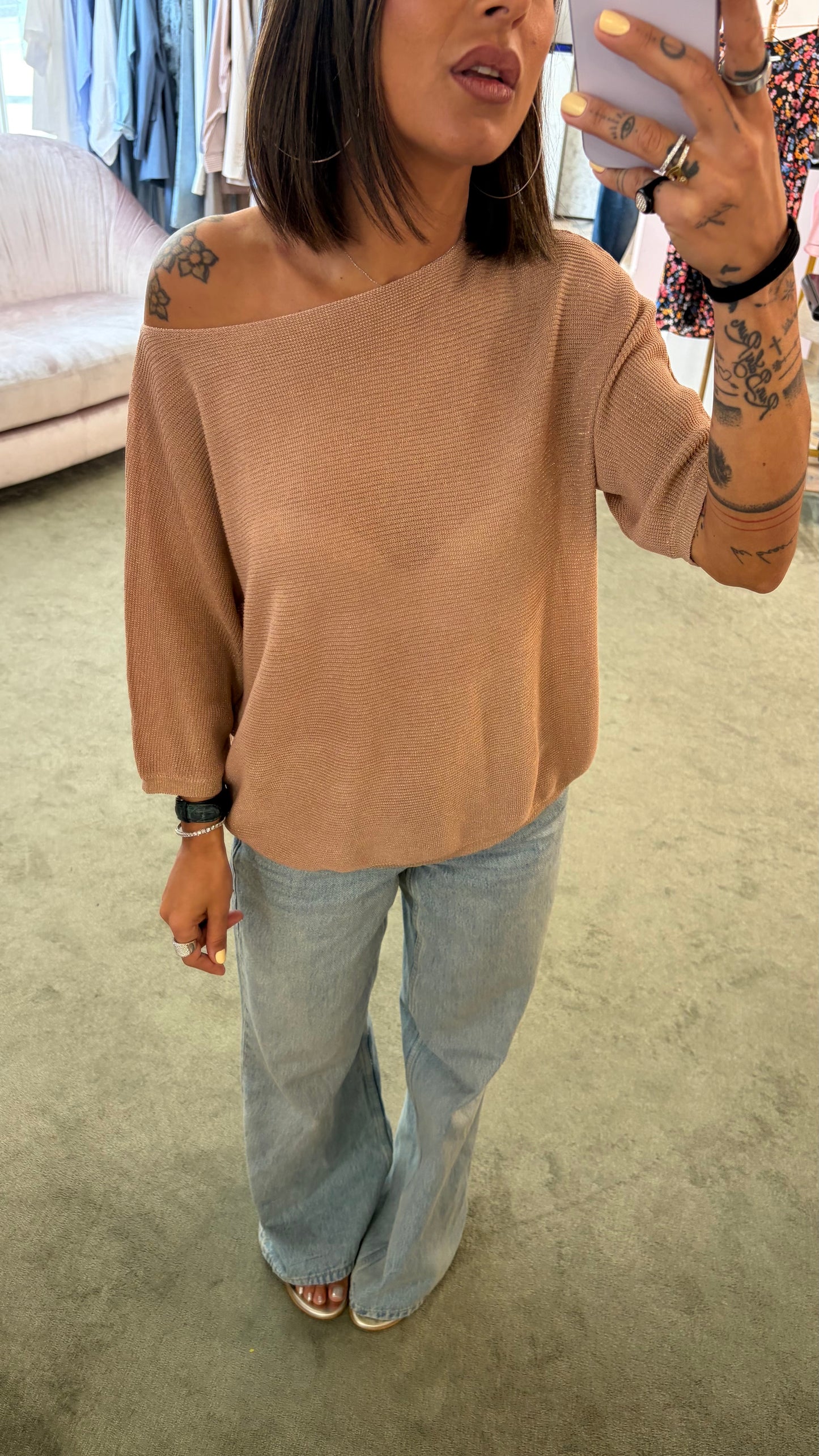 Maglia rose gold in lurex morbida bj