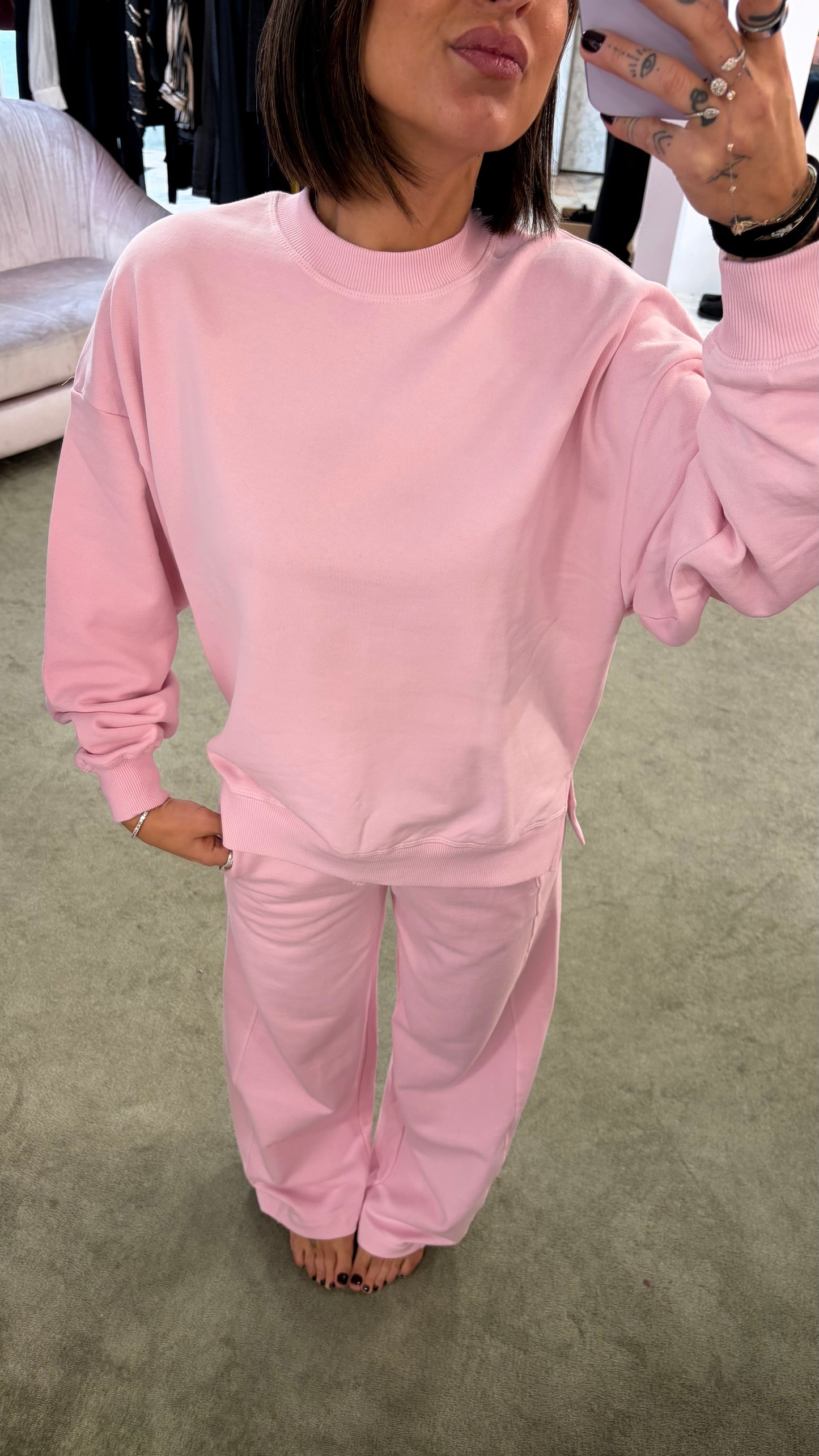 Felpa rosa girocollo jx